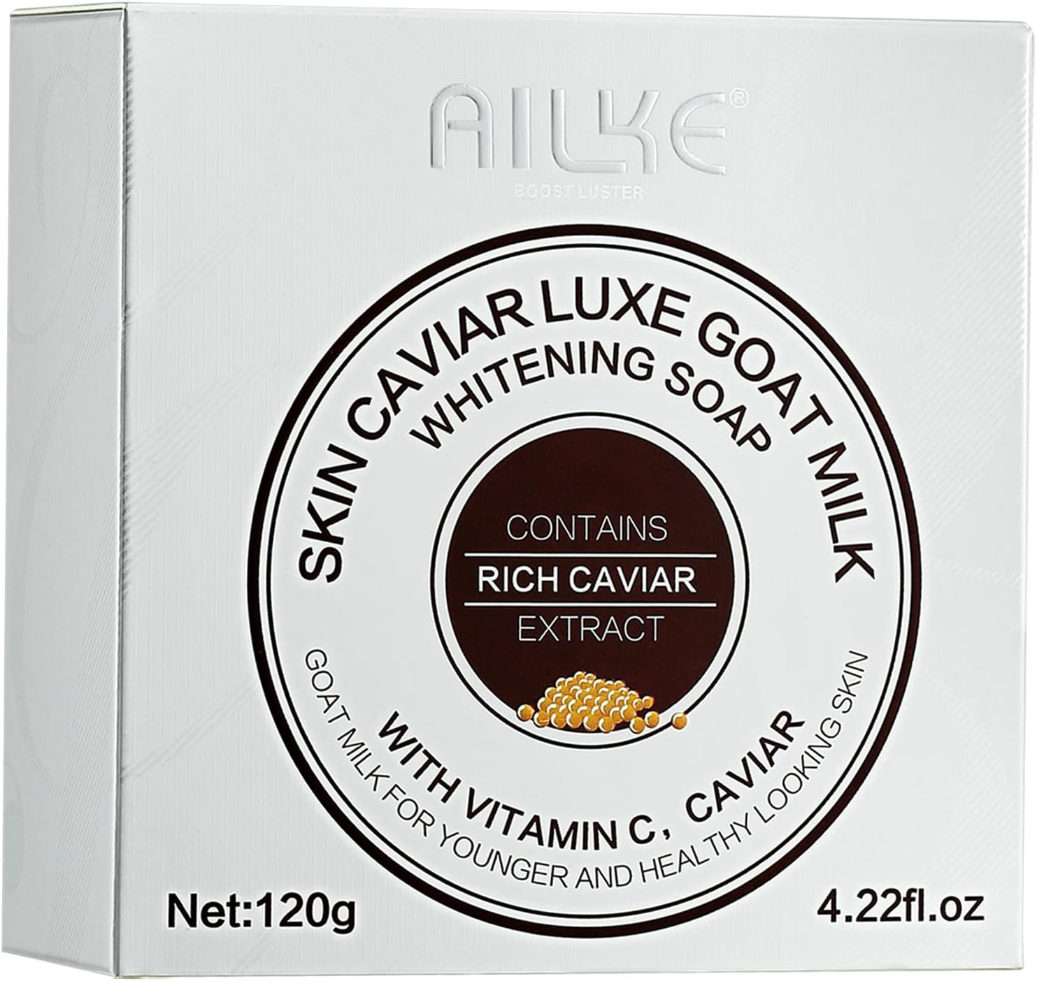 AILKE Goat Milk Whitening Soap, Moisturizing Body Wash Bar, Handmade Soap, with Vitamin C, Brightening, Even Toning, for All Skin Types, 120G image number 1