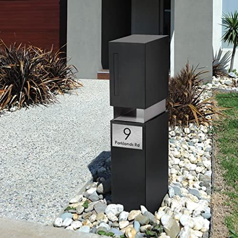 Valencia Deluxe Charcoal Grey with Mailflap Pillar Letterbox image number 5