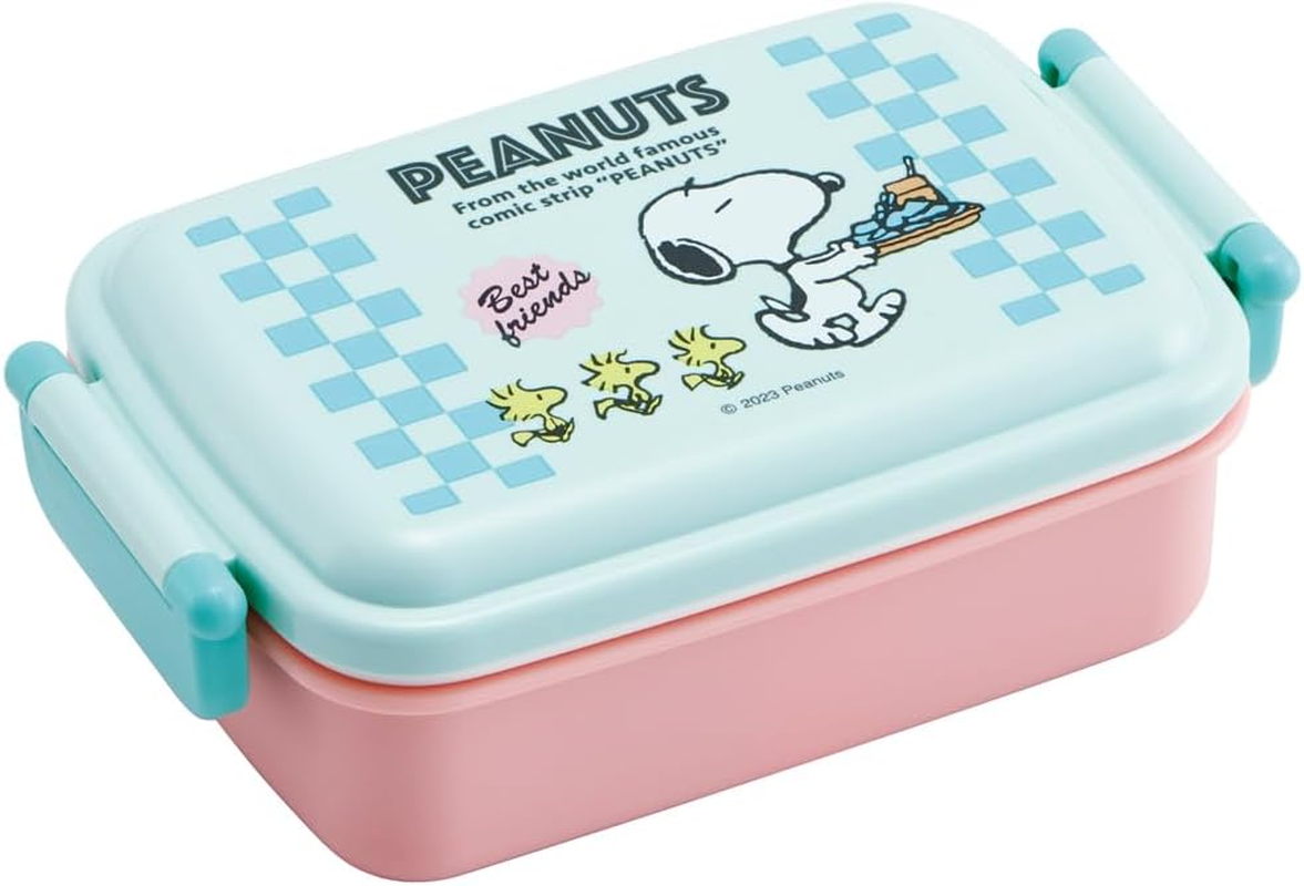 Skater TACC2AG-A Bento Trio Set, Chopsticks, Spoon, Fork, Snoopy 80S Cafe, for Kids, Antibacterial Treatment, Easy to Open Slide Type, Made in Japan