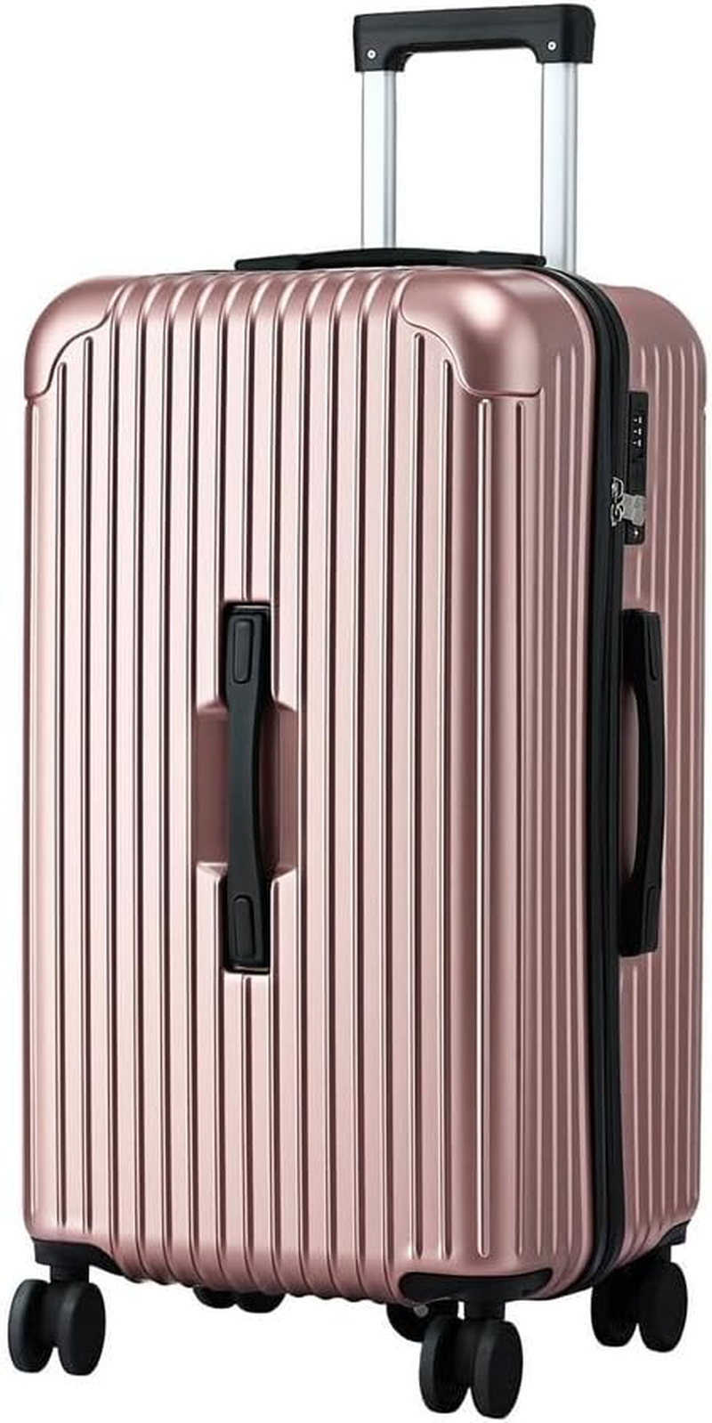 Wanderlite 32'' Trunk Luggage, Suitcase with Larger Capacity, 5 Wheels, Travel Luggage with Usb&Type-C Port, Phone & Cup Holder, TSA Lock, Lightweight Hardshell, Black