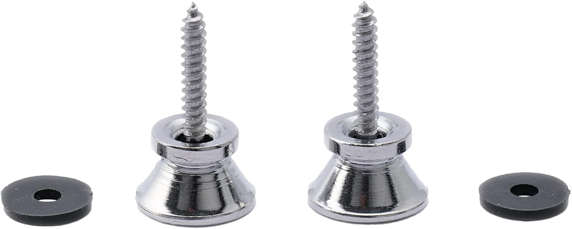 Musiclily Guitar Metal Medium Strap Buttons,Chrome (2 Pieces) - Chrome image number 1