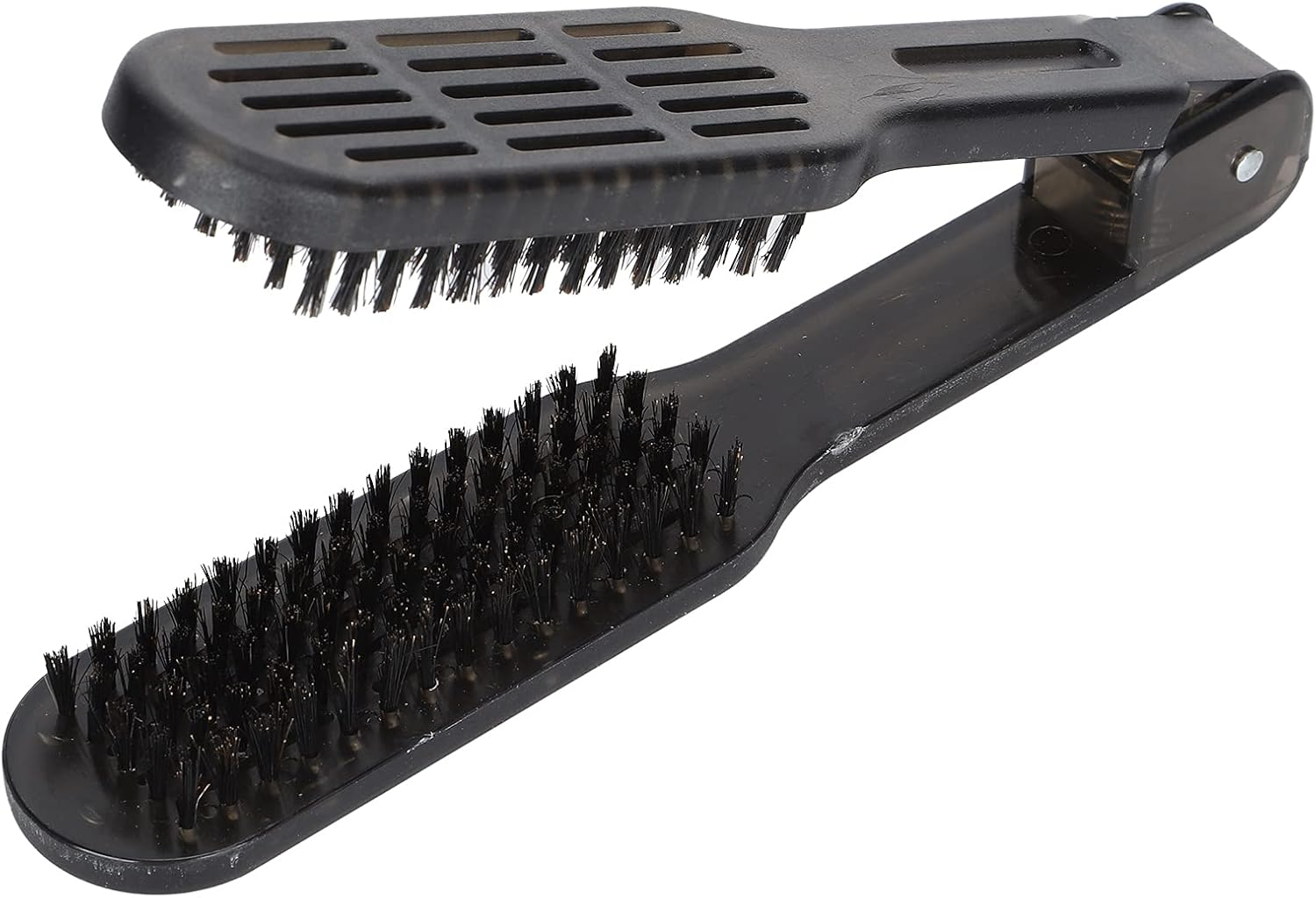 Chazcool Double Brush for Hair Straightening, Clamp Brush for Straightening Hair, Hair Styling Clips for Smoothing and Straight Hair Styles