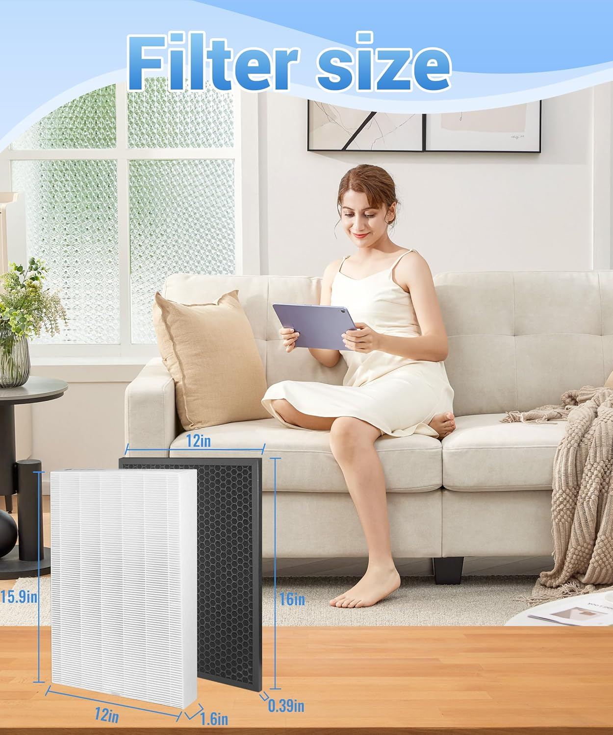 Zero Pro 5 Stage Replacement Filter Set Compatible with Winix Australia Zero+ PRO 5-Stage & HR900 Air Purifier Model AUS-1250AZPU, 1 H13 True HEPA Filter & 1 Activated Carbon Filter & 8 Pre Filter image number 1