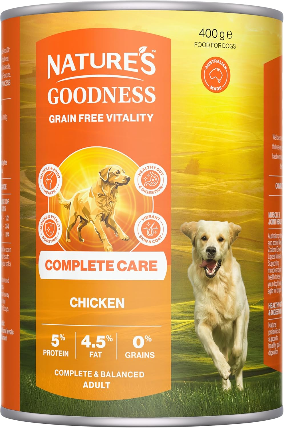 Nature'S Goodness Complete Care Adult Wet Dog Food, Lamb 12X400G - Grain Free Everyday Nutrition, Supports Joints, Immunity, Skin & Digestion image number 1