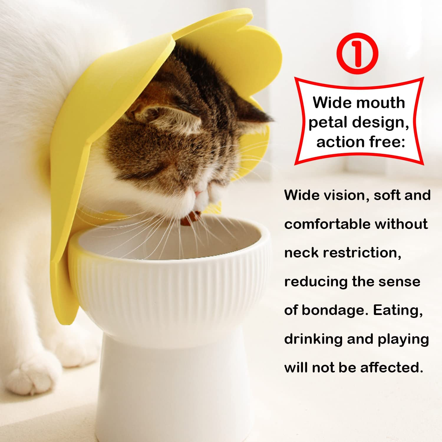 Adjustable Cat Recovery Collar, Protective Pet Cone Collar for after Surgery Soft Collar Wound Healing Protective Cone, Elizabethan Collars for Prevent from Licking Wounds, Not Block(S) image number 2