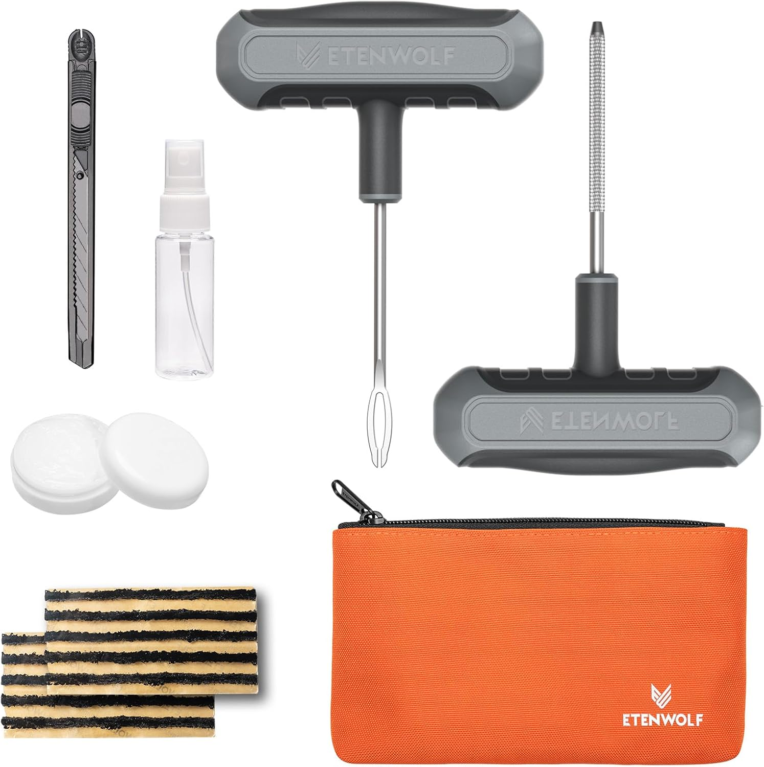 ETENWOLF Flat Tyre Repair Kit with Plugs 16 Pcs, Heavy Duty Tyre Plug Kit for Car, Motorcycle, ATV, Jeep, Truck, Tractor image number 4