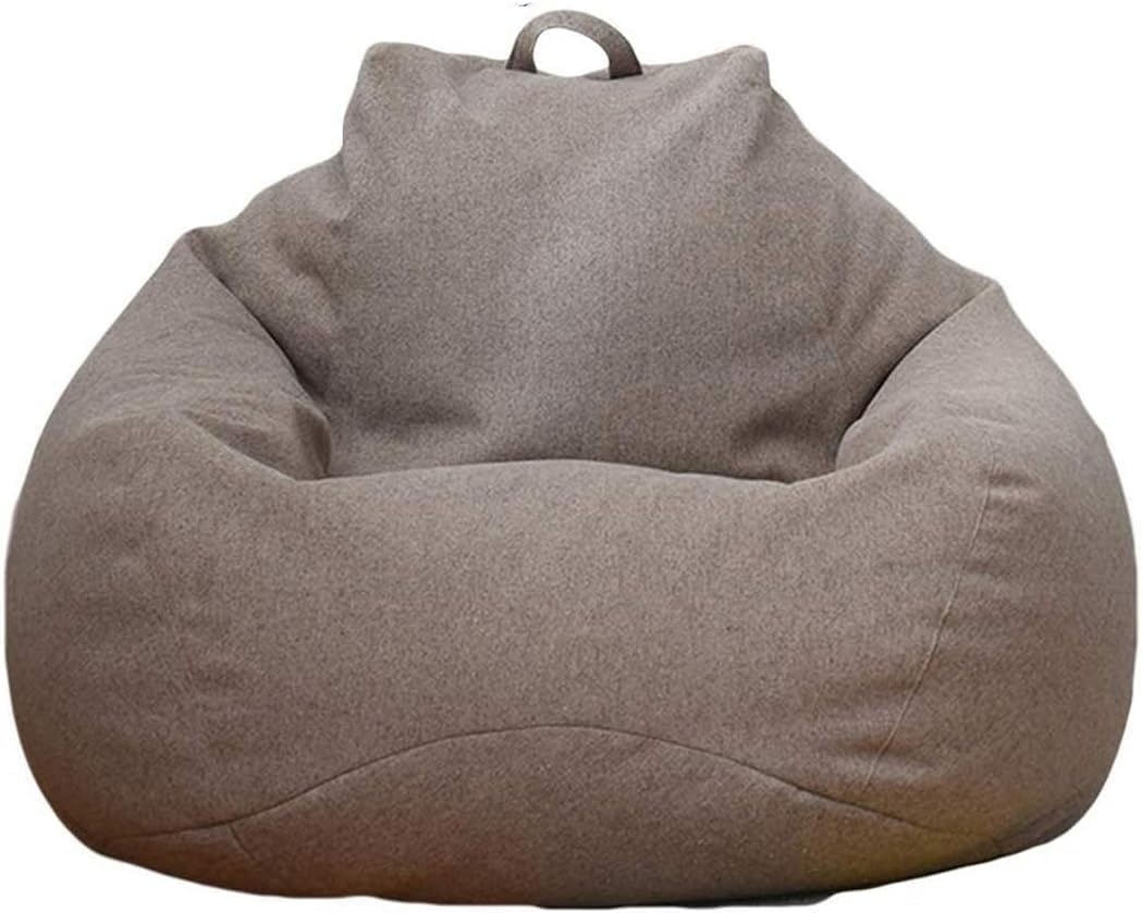 Evervanz 100&times;120CM Bean Bag Chair Cover,Adults Large High Back Bean Bag Sofa Cover Recliner Gaming Storage Bag for Indoor Outdoor Beanbag Chair,No Filling (XL, Brown)
