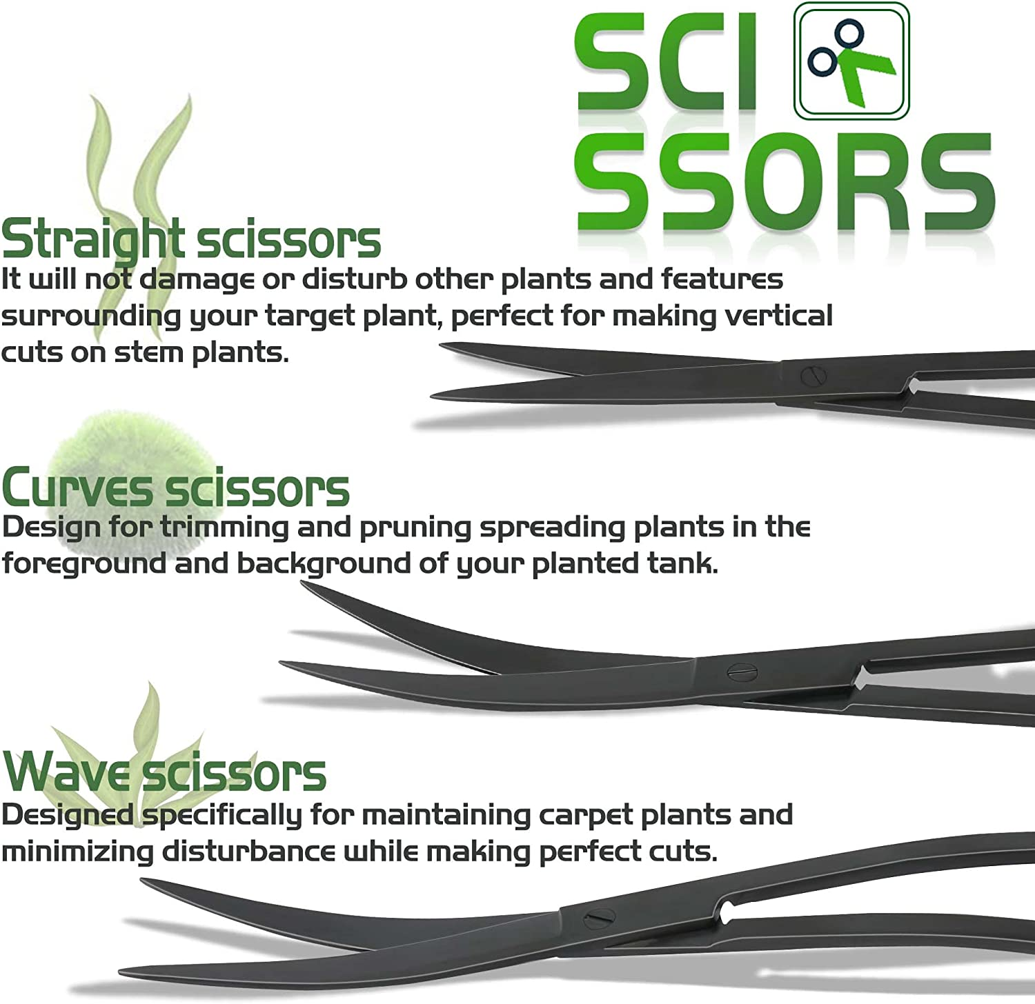 8 in 1 Aquascaping Tool Kit with Acrylic Storage Rack, Black Steel Aquatic Landscaping Equipment Perfect to Create a Stunning Underwater Scape for Fish Tank image number 3