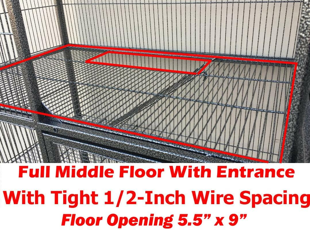 X-Large 31"X18.5"X53.5"H Deluxe Double Unit 4-Tiers Tight 1/2-Inch Bar Spacing Large Front Doors Water Bottle Food Bowl Feisty Ferret Hammock Squirrel Chinchilla Rat Small Animal Critter Rolling Cage image number 4