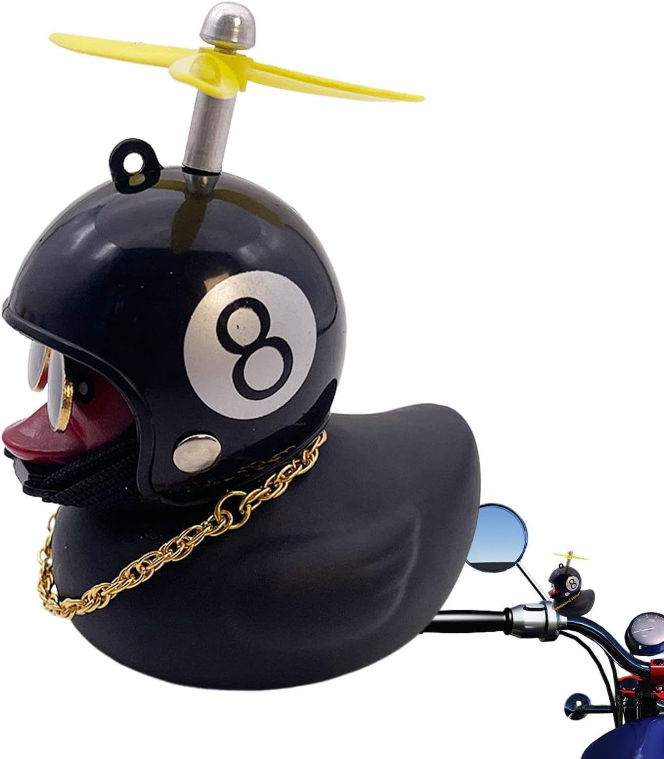 Duck Car Ornament - Car Ornaments Little Duck | Rubber Duck Toys Car Decorations, Duck with Propeller Hat, Motorcycle Home Decor Buniq