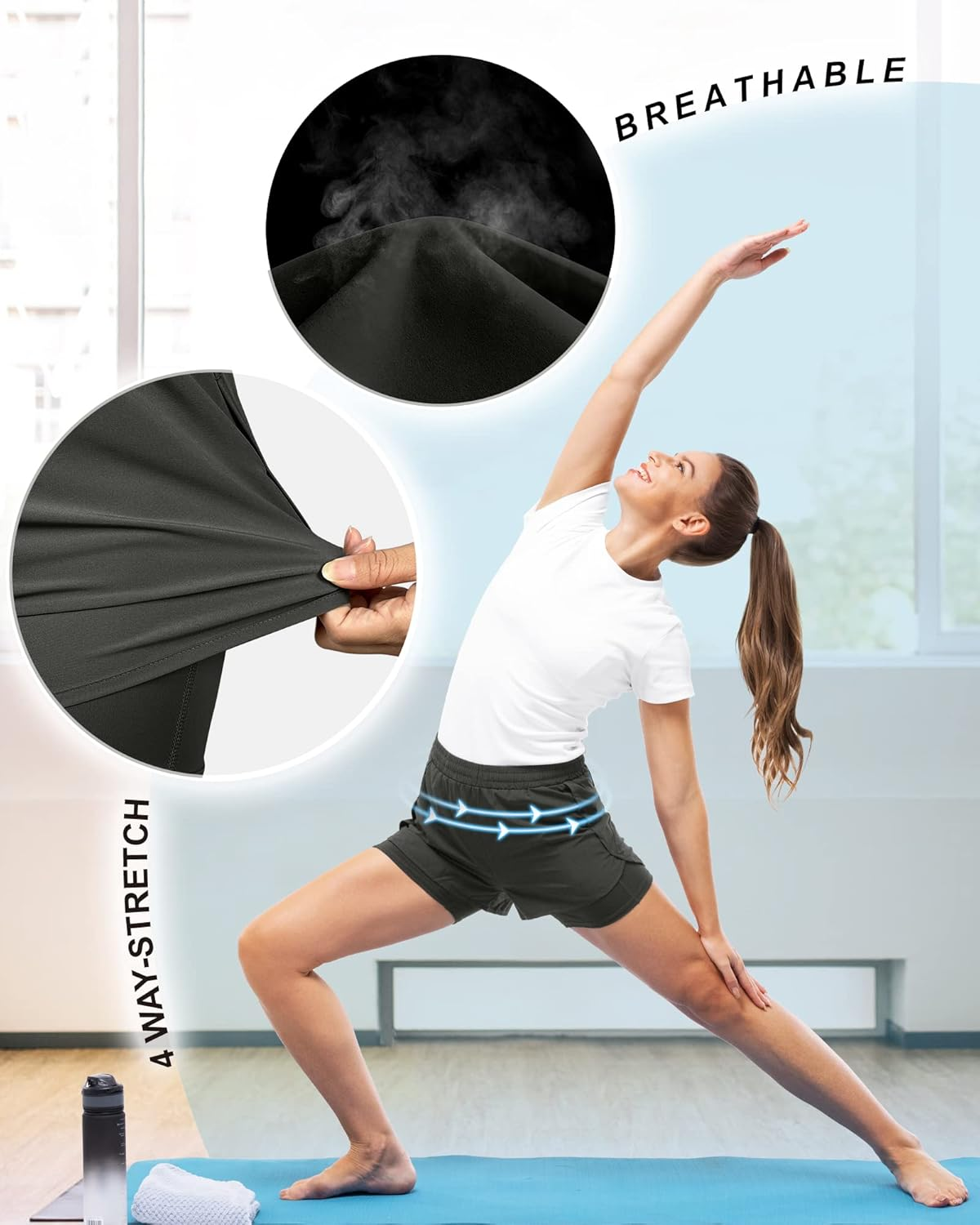 33,000Ft Women'S Running Shorts - Quick Dry, Breathable, Stretchable - Cobalt Blue image number 5