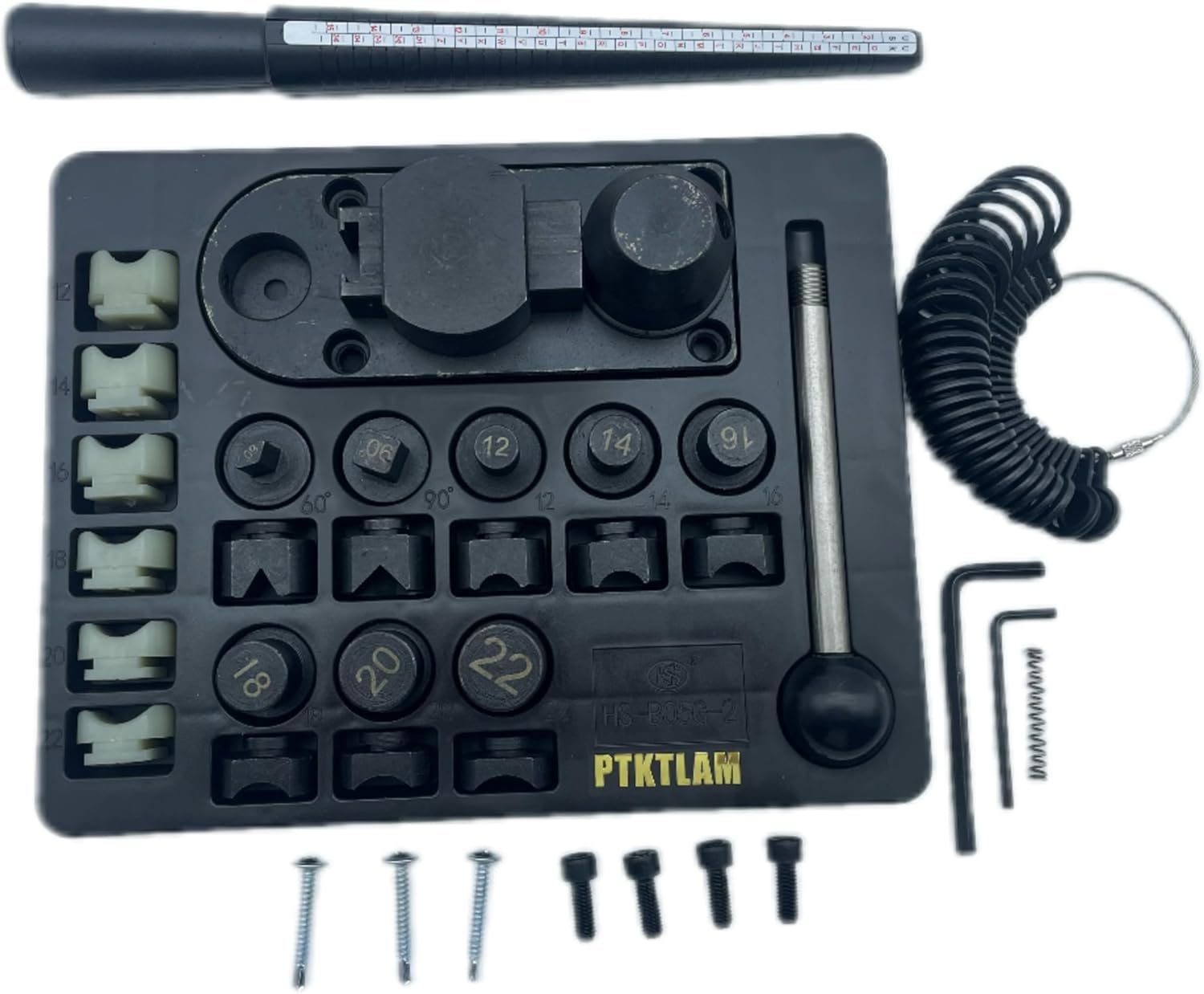 PTKTLAM Ring Bending Tool,With Nylon Dies Jewelry Tools Ring Maker Tool Ring Sizer Measuring Tool Ring Mandrel Ring Sizer Guage Ring Sizer Belt,Multi-Functional Ring Earring Bending Tool image number 3