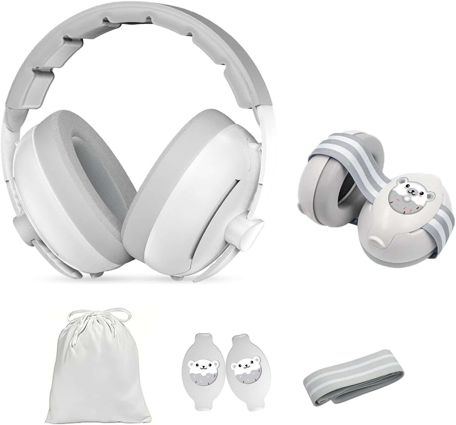 2-In-1 Baby Ear Muffs Noise Protection - Baby Headphones for Noise & Plane Travel - 2 Headbands - Toddler Ear Protection for Infant & Toddler Travel Essential, Age 1-48 Months image number 1