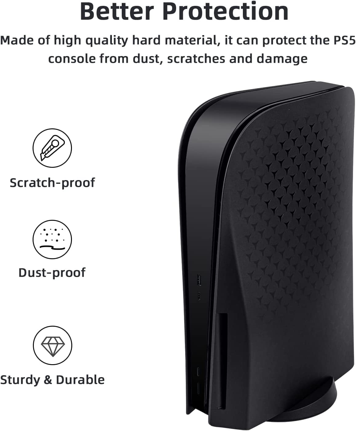 Mcbazel Disc Panel for PS5 Disc Edition, PS5 Faceplate with Cooling Vents Version Replacement Side Plate Hard ABS Defend It from Dust Scratches Damage PS5 Plate Case Cooling Matte(Not for PS5 Slim)