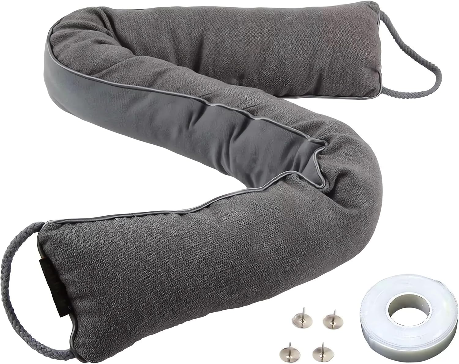 Door Draft Stopper, Wind and Dust Protector, Temperature Retainer, Insect Blocker, Space-Saving Design, Ideal for Home and Office Use (Grey) image number 4