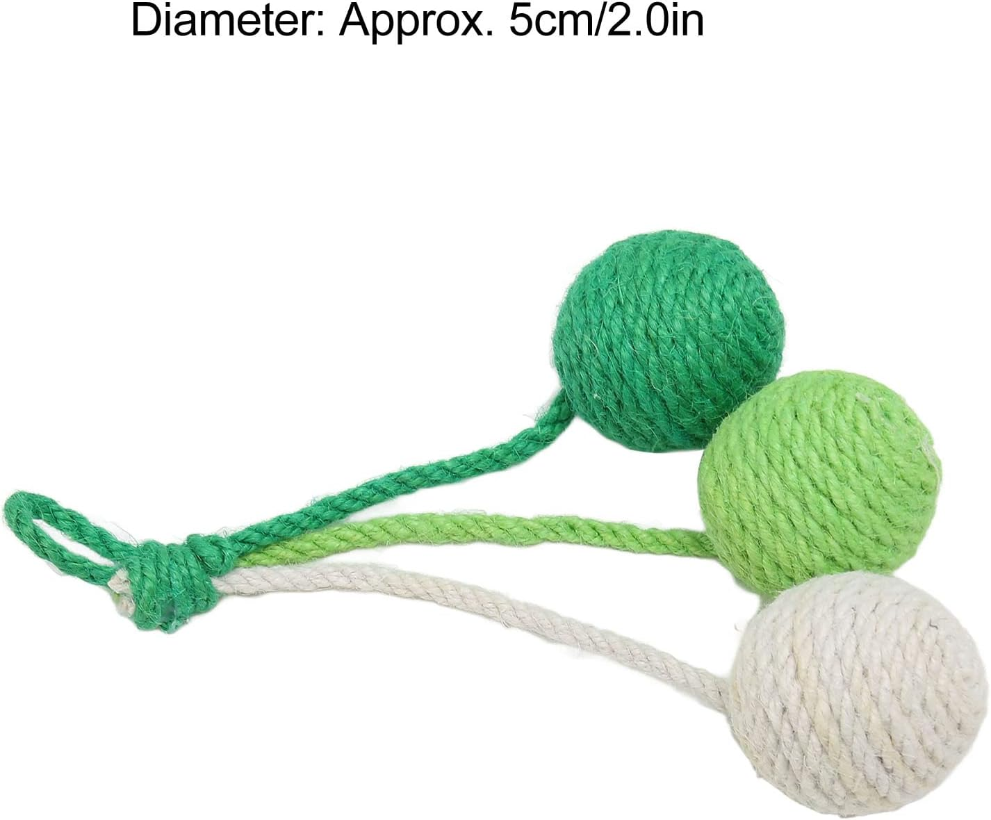 Cat Yarn Balls, Comfortable Grinding Claws Bite Resistant Interactive Chewing Cat Rattle Ball, Perfect Interactive Toy for Cats Kittens (Green, Cyan, White) image number 3