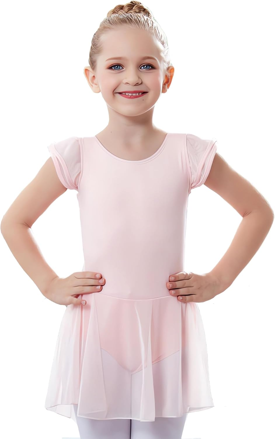 Nyllssehn Girls Ballet Leotards Dance Activewear Dress Ruffle Sleeve Skirted Toddler Ballet Outfit image number 6