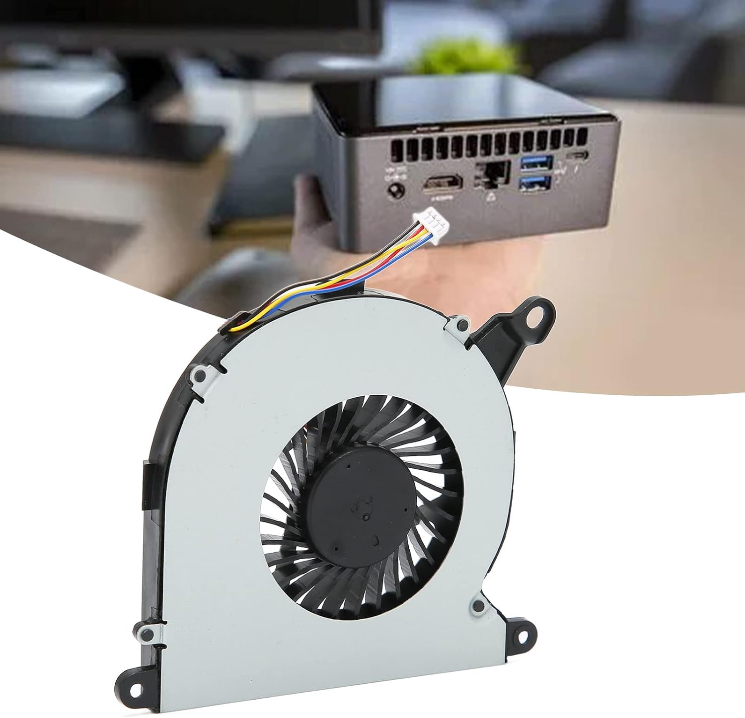 Replacement CPU Fan for Nuc8I7Beh, Nuc8I3Beh, Nuc8I5Beh, Nuc8I5Bek, 4 Pin Low Noise PC Case Fan Made of Aluminium with High Airflow, Internal DC 5V Fan image number 2