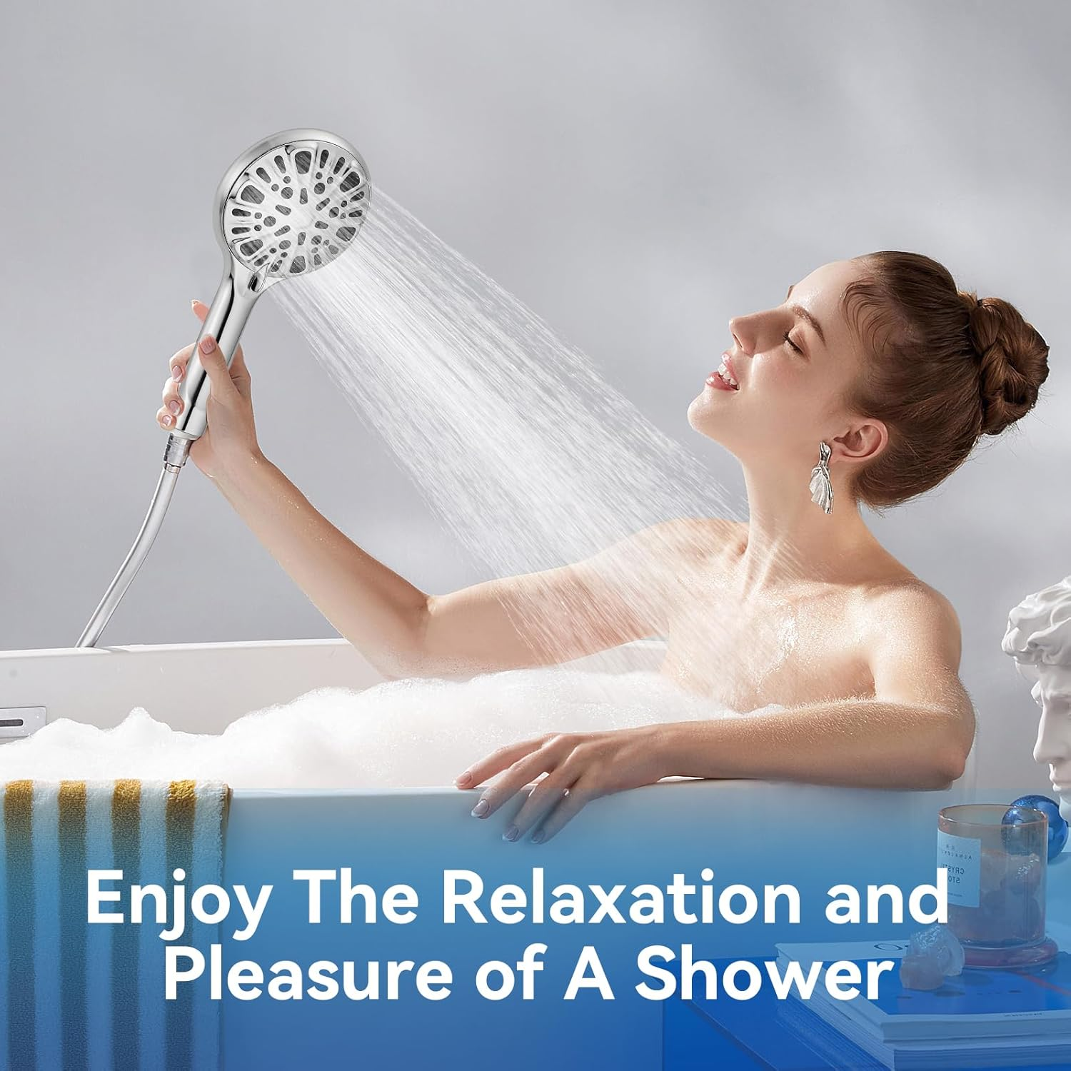 Kovizen Filtered Shower Head, 9 Functions Spray Settings Handheld Showerhead,High Pressure Shower Head with Filter for Hard Water-Remove Chlorine image number 5