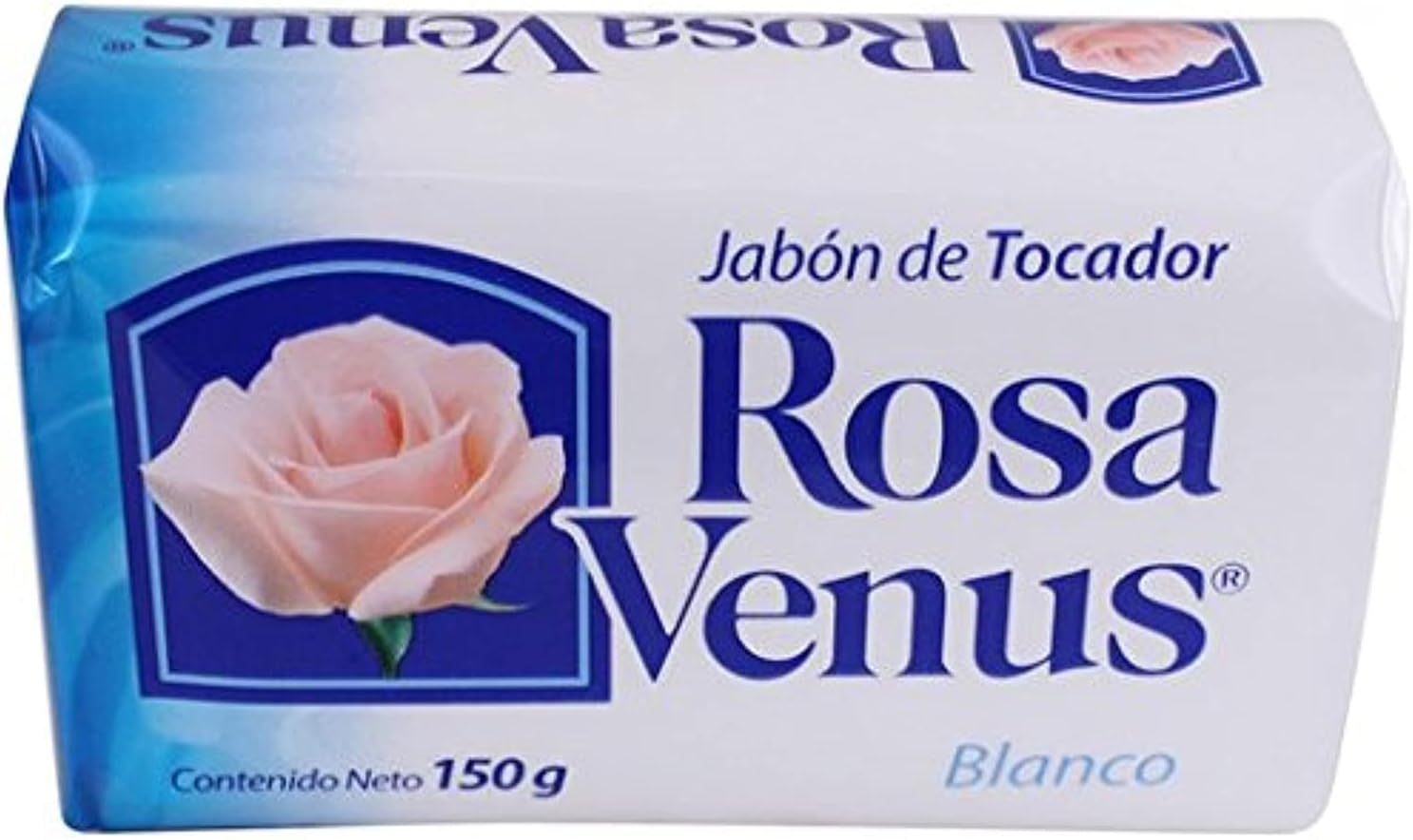 Jabon Rosa Venus Blanco Clasico 150 G / 5.29 Oz Soap Bar Classic Bathing Natural Mexican Smooth Soothing Gentle Scent Foaming Shower and Bath Hand Choose Jabon Tocador