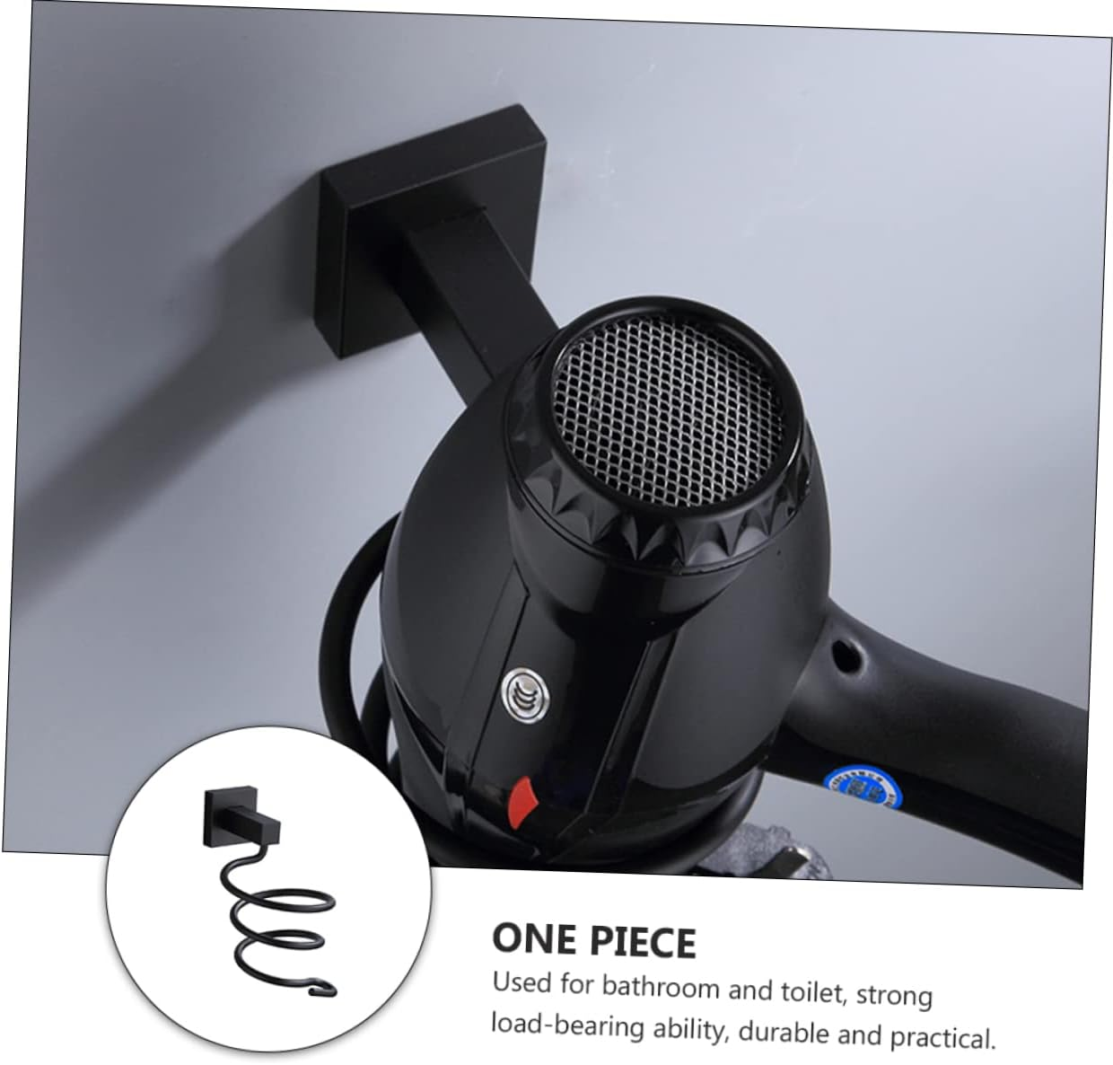 SAFIGLE Wall Hair Dryer Rack Stylish Modern Bathroom Organizer Sturdy Aluminum Stand image number 4