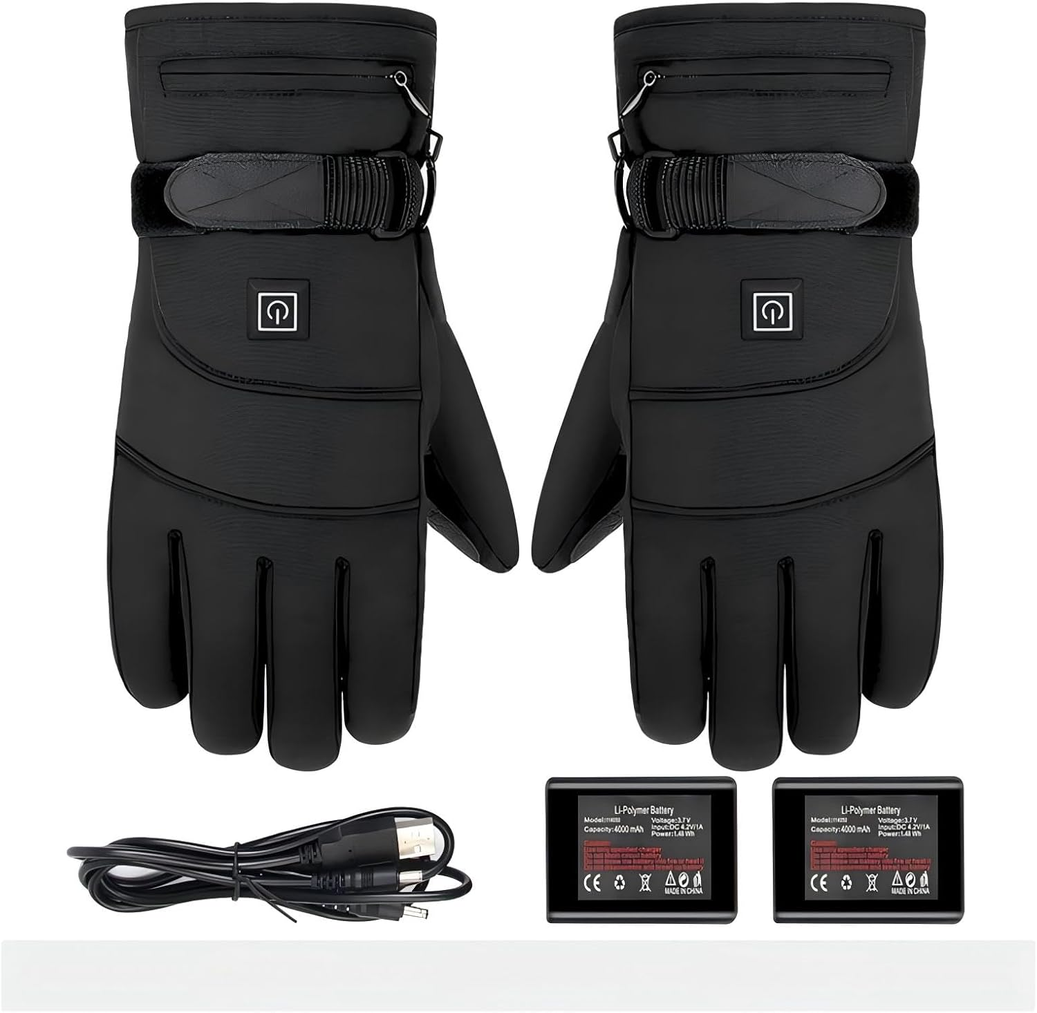 B-Qtech Heated Gloves for Men Women 4000Mah Battery Rechargeable Heated Ski Gloves Touchscreen Waterproof Electric Heated Fishing Gloves for Winter Outdoor Work Skiing Hiking image number 4