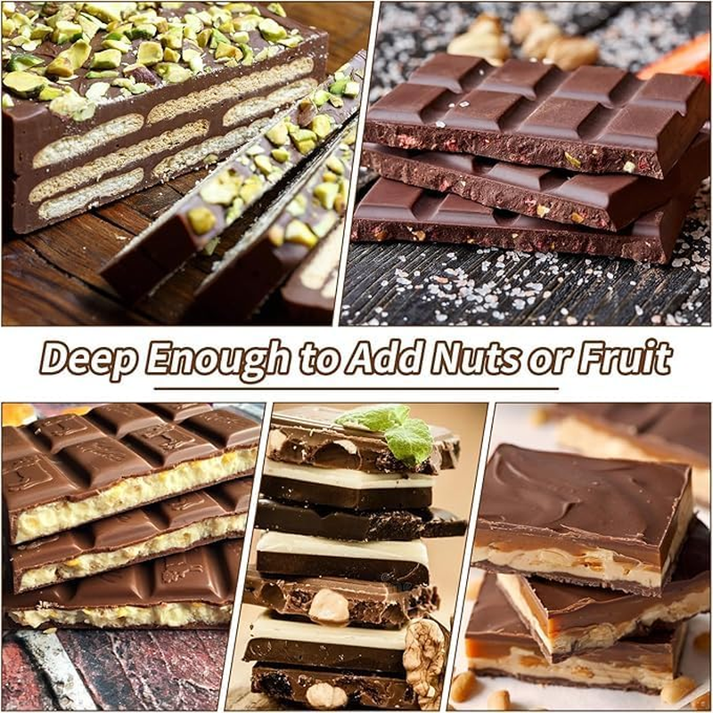 Xinghonyac 3 Pcs Deep Chocolate Bar Mold, 10 Grids Chocolate Moulds, Silicone Chocolate Bar Moulds, Non-Stick Chocolate Candy Bar Mold, Kitchen Baking Mould for DIY Chocolate, Candies, Cakes, Jelly image number 3