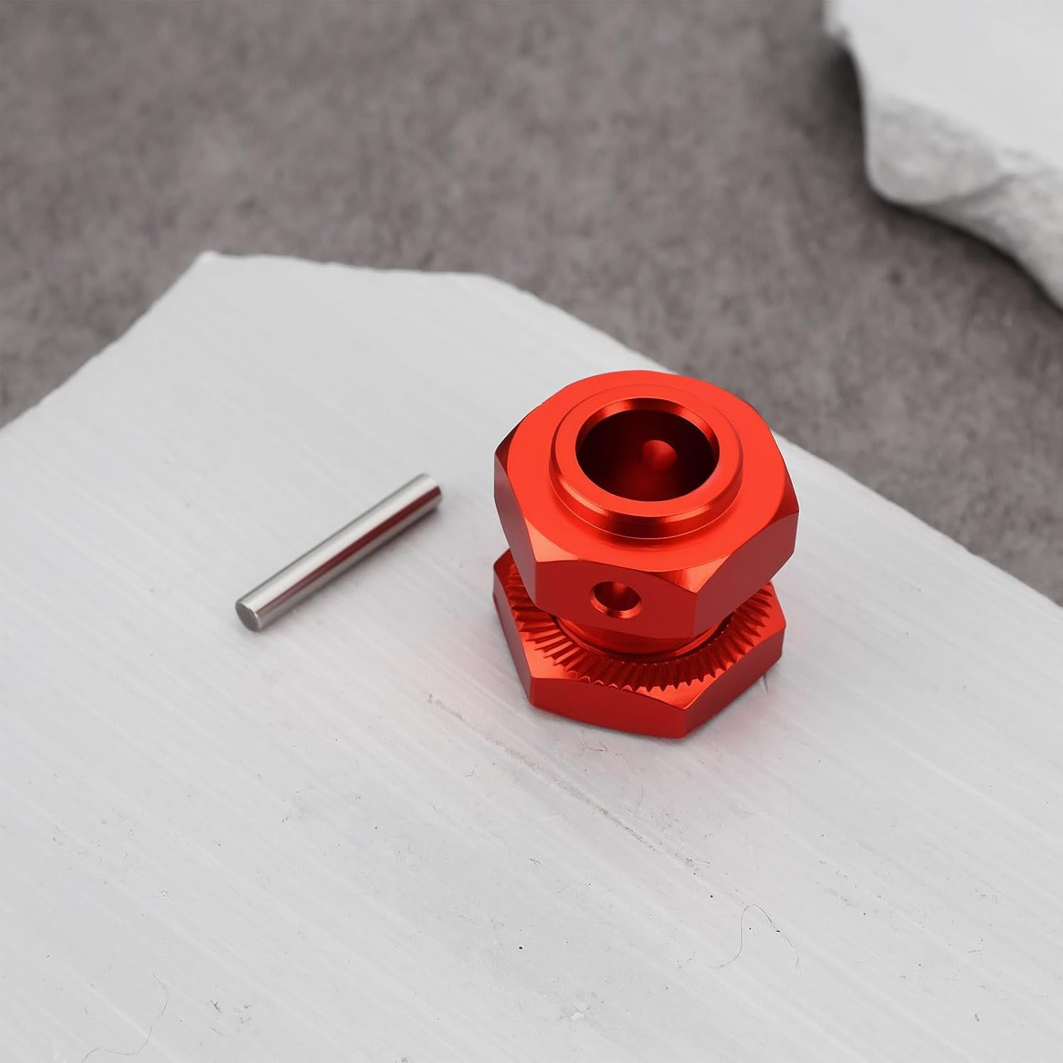 1Set 17Mm Aluminum 6Mm Extended Hub Hex Nut Kit Compatible with Arrma Kraton 4S BLX Compatible with Outcast 4S BLX Upgrade Parts(Red) image number 5