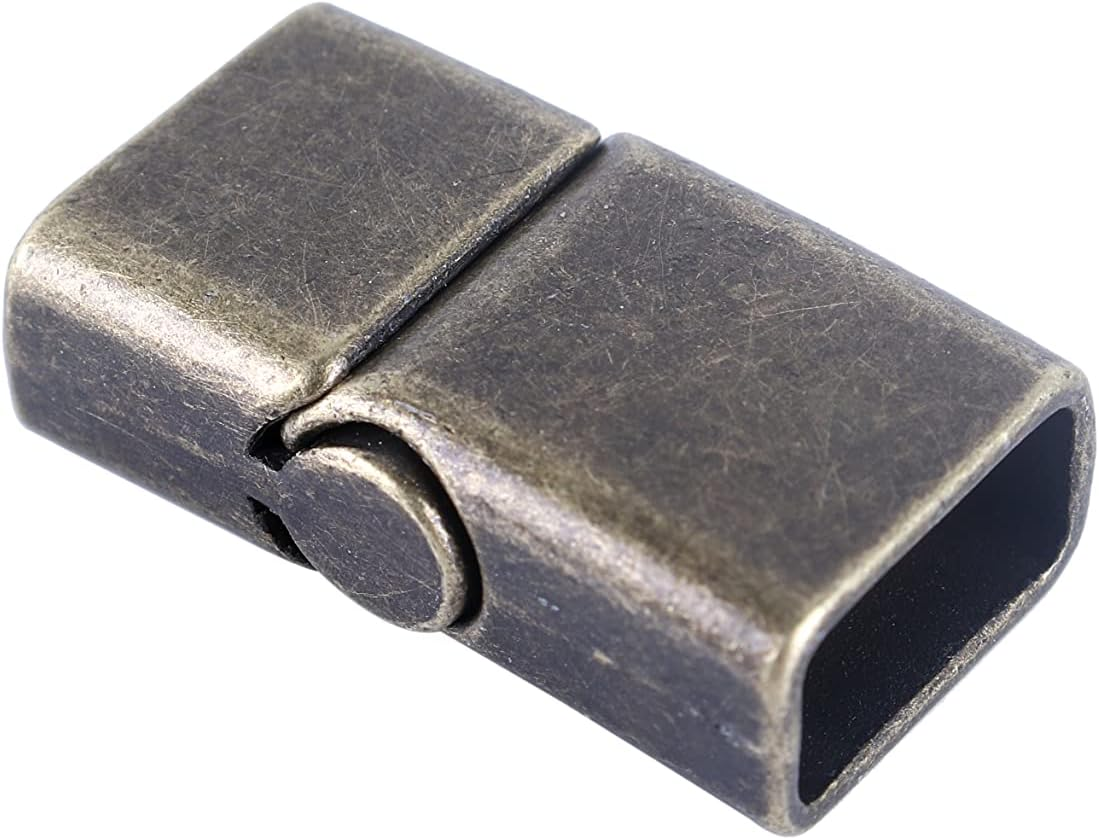 KONMAY Magnetic Jewelry Bracelet Clasps, 10 Sets 12.0X6.0Mm Antique Brass Flat Closure Magnetic End Caps for Leather Bracelet Making - Matte Black image number 6