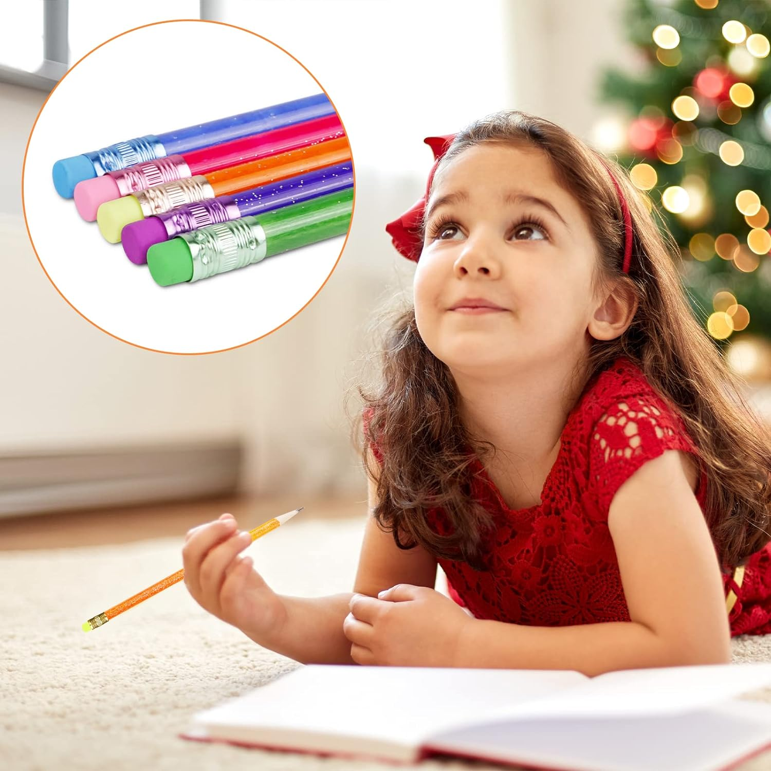 Color Changing Mood Pencil with Eraser, 15Pack Wooden Glitter Graphite Pencil, Heat Activated Color Changing Pencils, Thermochromic Pencils Assorted Colors for Kids-Higher Thermal Sensitivity image number 2