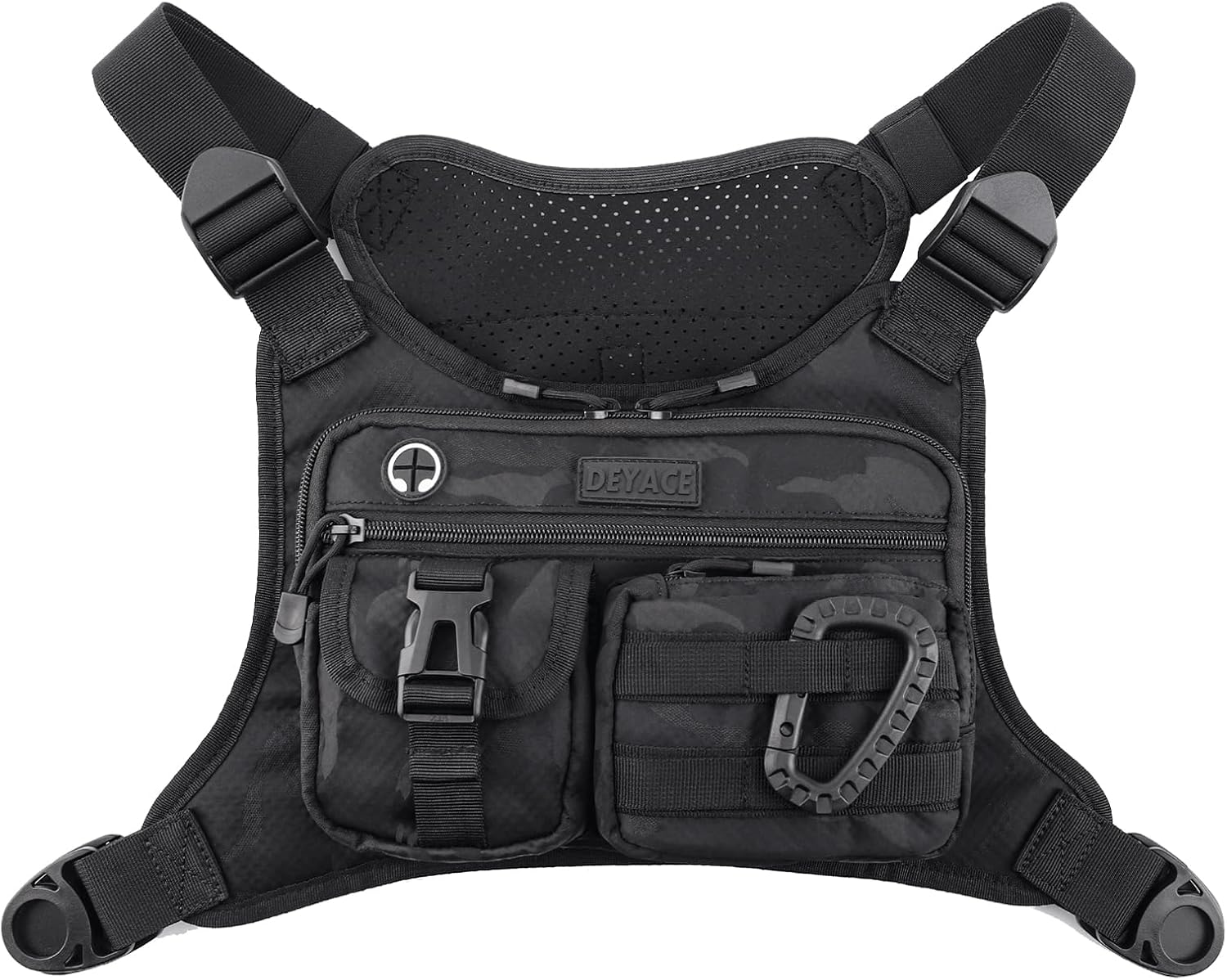 DEYACE Chest Bag for Men, Black-Cp, One Size, Chest Bag for Men