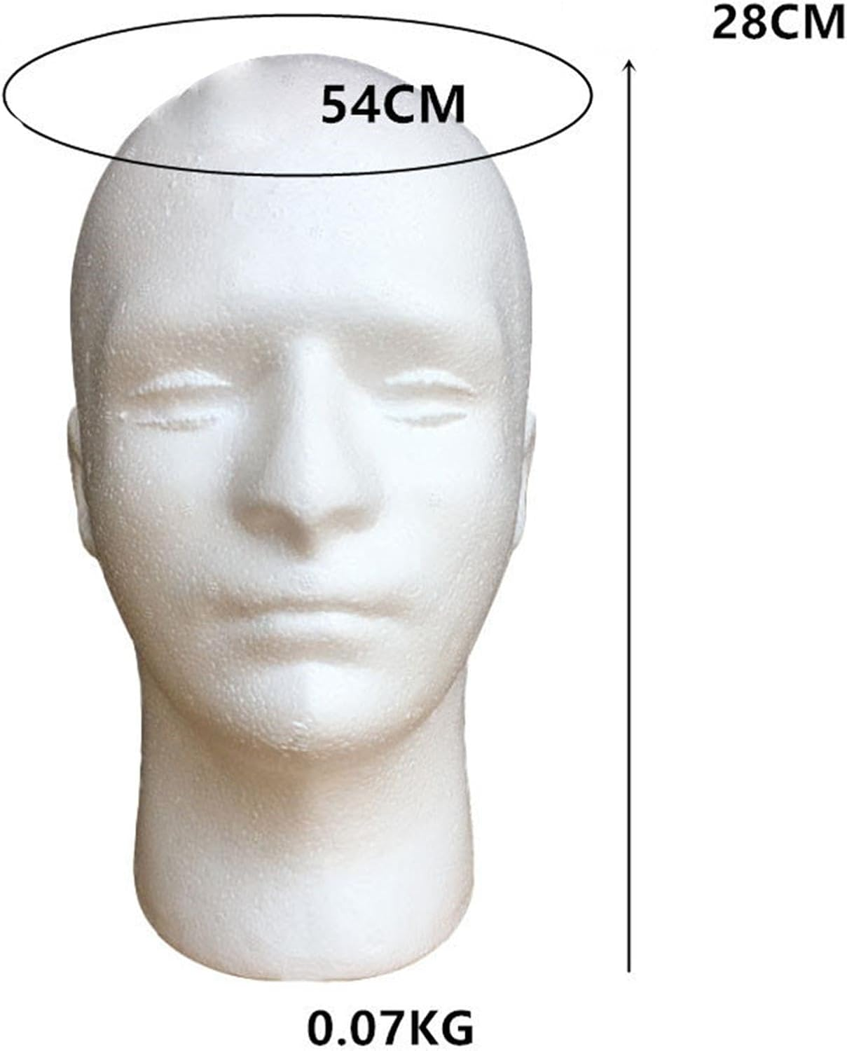 Amagogo Mannequin Head Display Stand round Base Durable 11'' Tall Male Stand Model Manikin for Headphone Glasses Shop Home Headwear image number 6