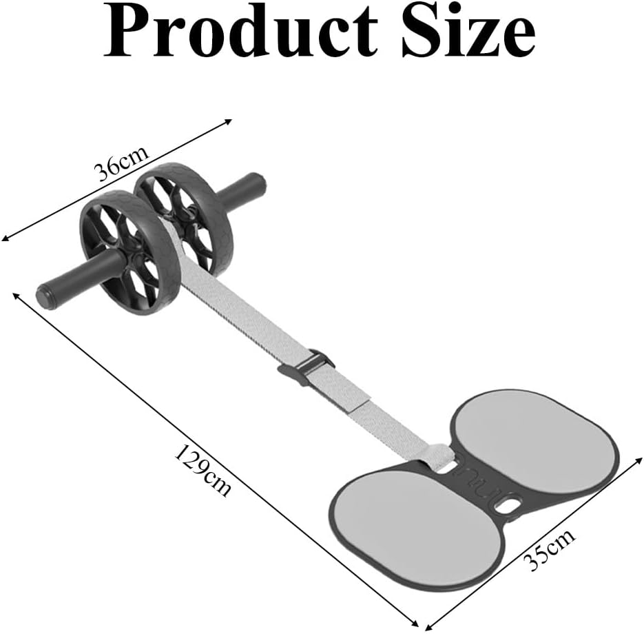 Abdominal Exercise Wheel,Multifunctional Core Training Roller,For Home Gym Fitness Equipment,For Men and Women,Workout Equipment,With Resistance Band (Grey)