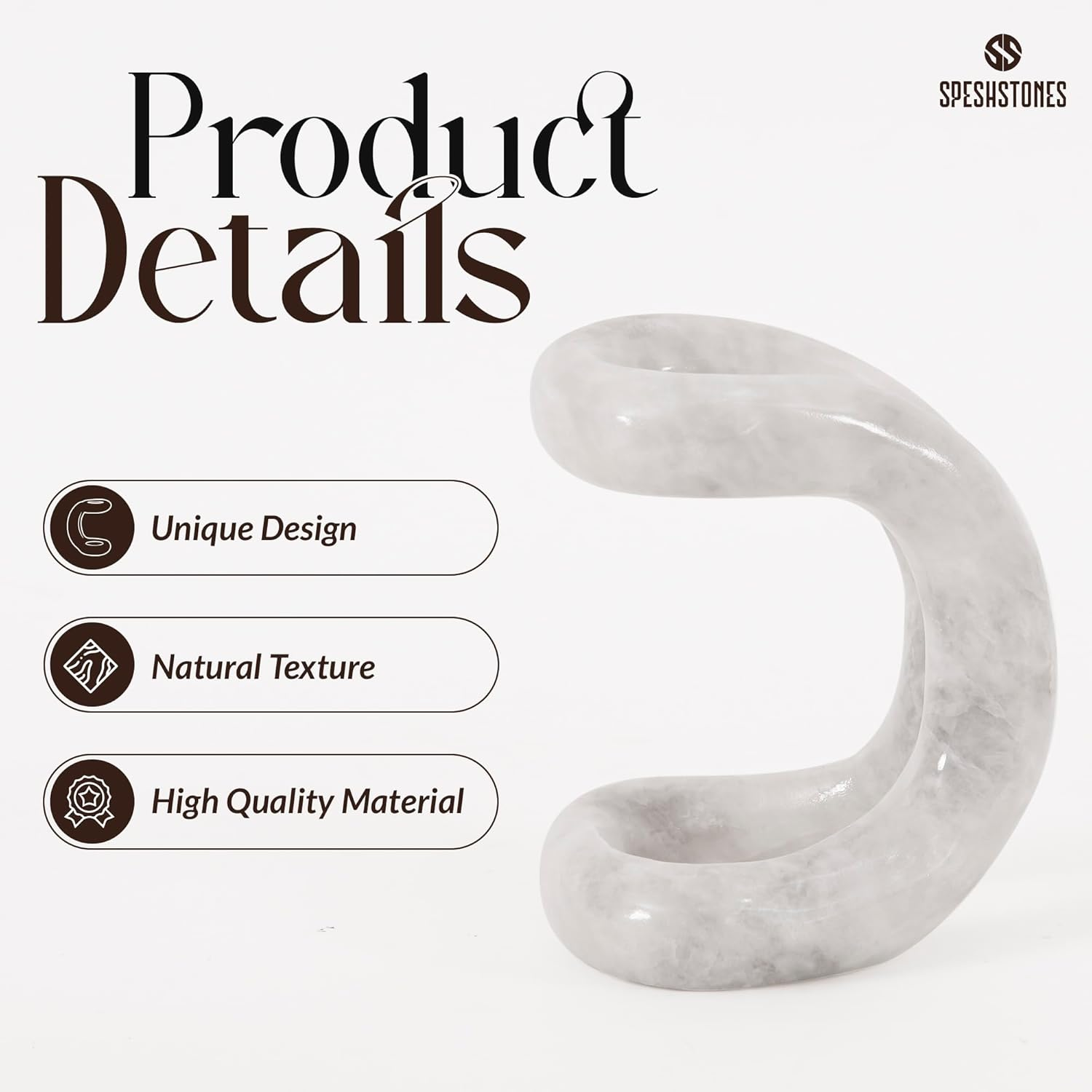 SPESHSTONES Marble Pen Holder for Desk 4 Inch White Pencil Holder for Desk Accessories & Workspace Organizers - Stone Stationary Holders for Office Decor - Pen Organizer for Gifts image number 5