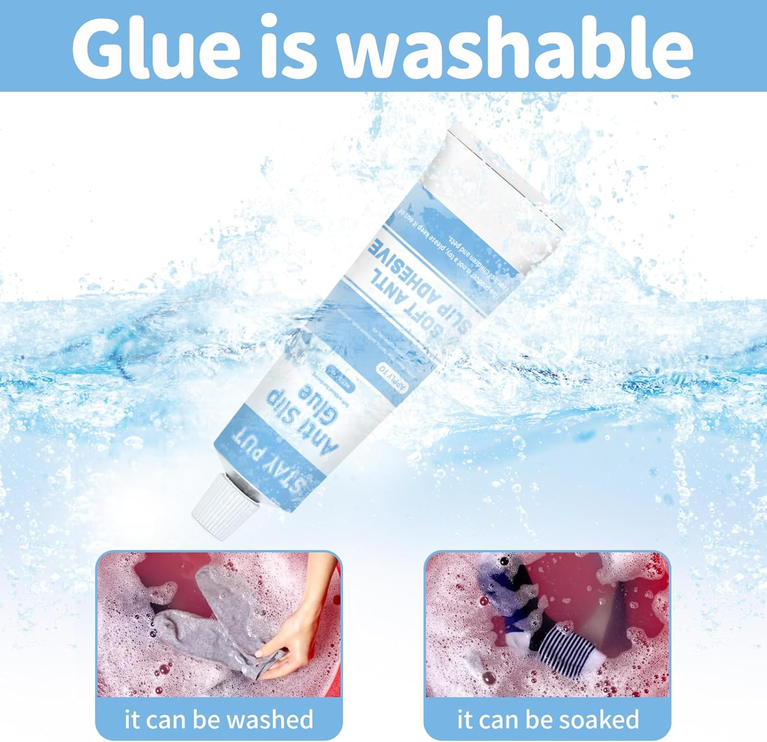 TBTFW anti Slip Sock Fabric 1.77Oz, Fabric Paint for Non-Slip Socks, Transparent Waterproof Dimensional Fabric Paint, Suitable for Socks, Foot Mats, and Blankets to Prevent Slipping image number 5