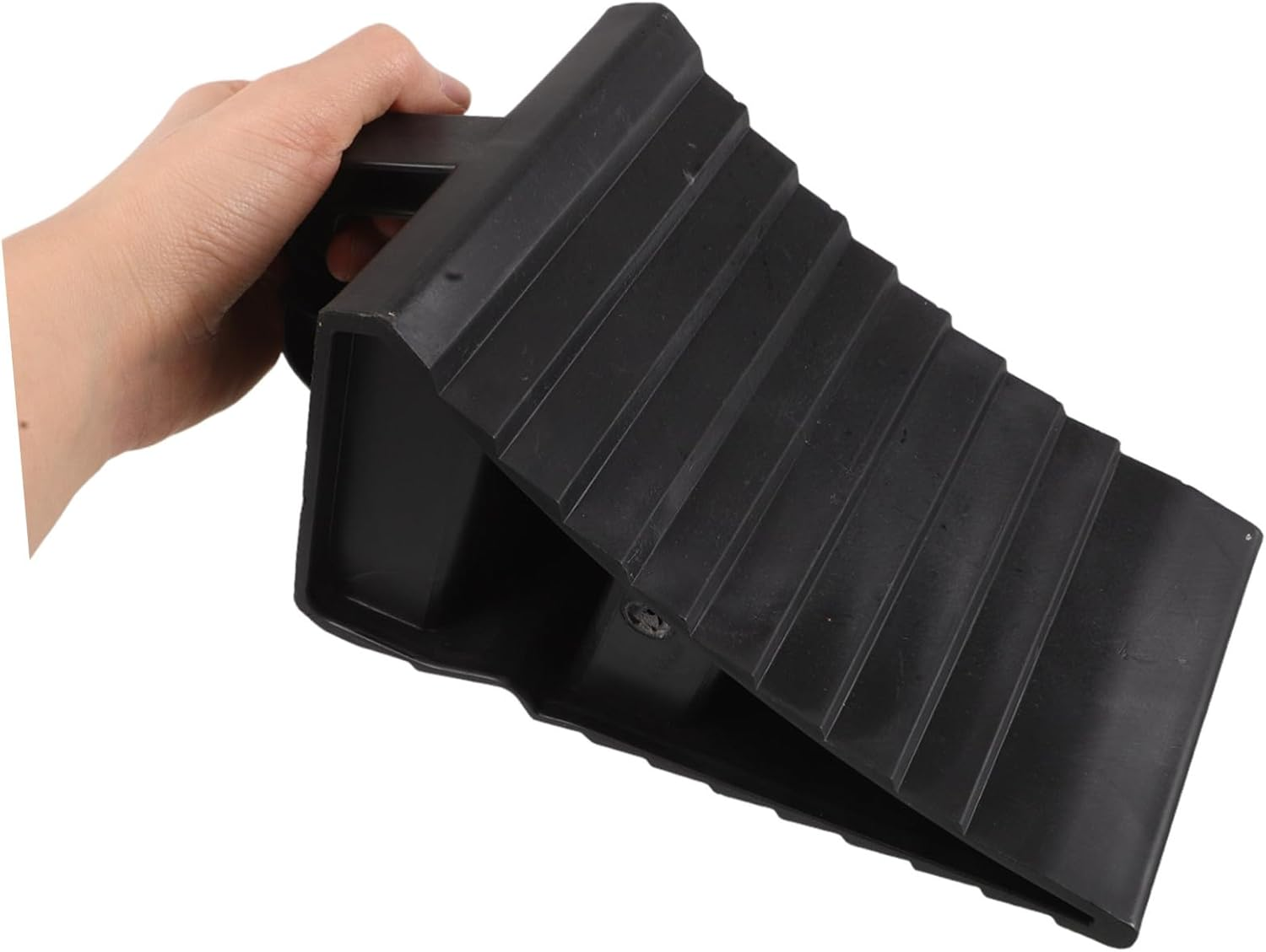 BUGUUYO Portable Slip Plastic Wheel Chocks for Trucks Durable Tire Stoppers with Handle Lightweight Parking Blocks for Slopes Rv Wheel Stabilizers Secure Vehicle Parking Aid image number 6