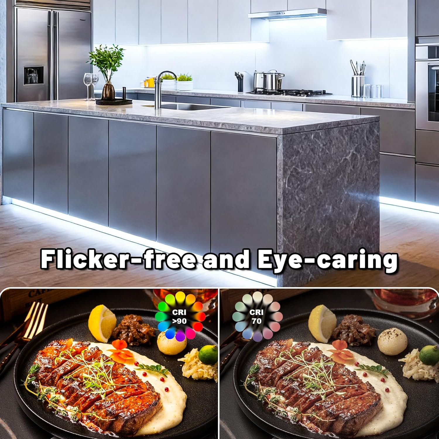 5V USB COB LED Strip Lights, Cozylady 2M Bluetooth Natural White 6000K 320Leds/M Dimmable Strips, IP20 Not Waterproof Tape Light for DIY Mirror Cabinet Wardrobe Home Indoor Decoration image number 1