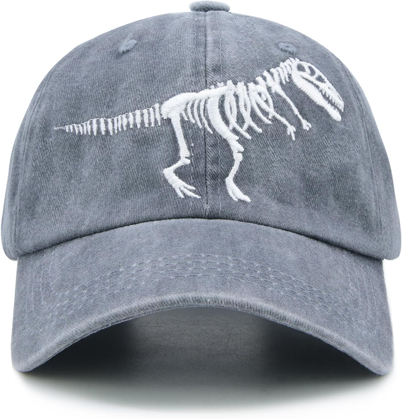 MINYJHZ Boys Dinosaur Hat, Washed Embroidered Dinosaur Baseball Cap, Soft Breathable Cotton, Adjustable for Kids Age 2-11