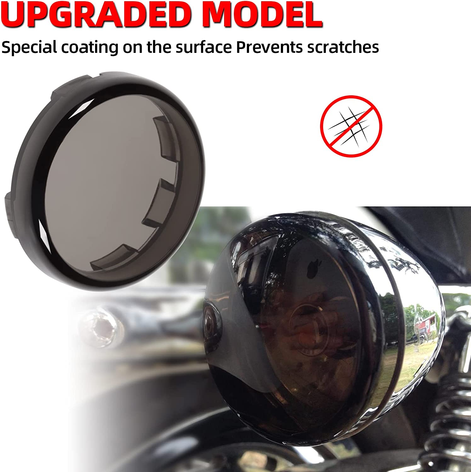 Amazicha Smoke Bullet Turn Signal Light Lens Cover Upgraded Anti-Scratch Lenses Compatible for Harley Davidson Sportster, Softail, Road King, Road Glide, Street Glide, Electra Glide 2000-2024 image number 6