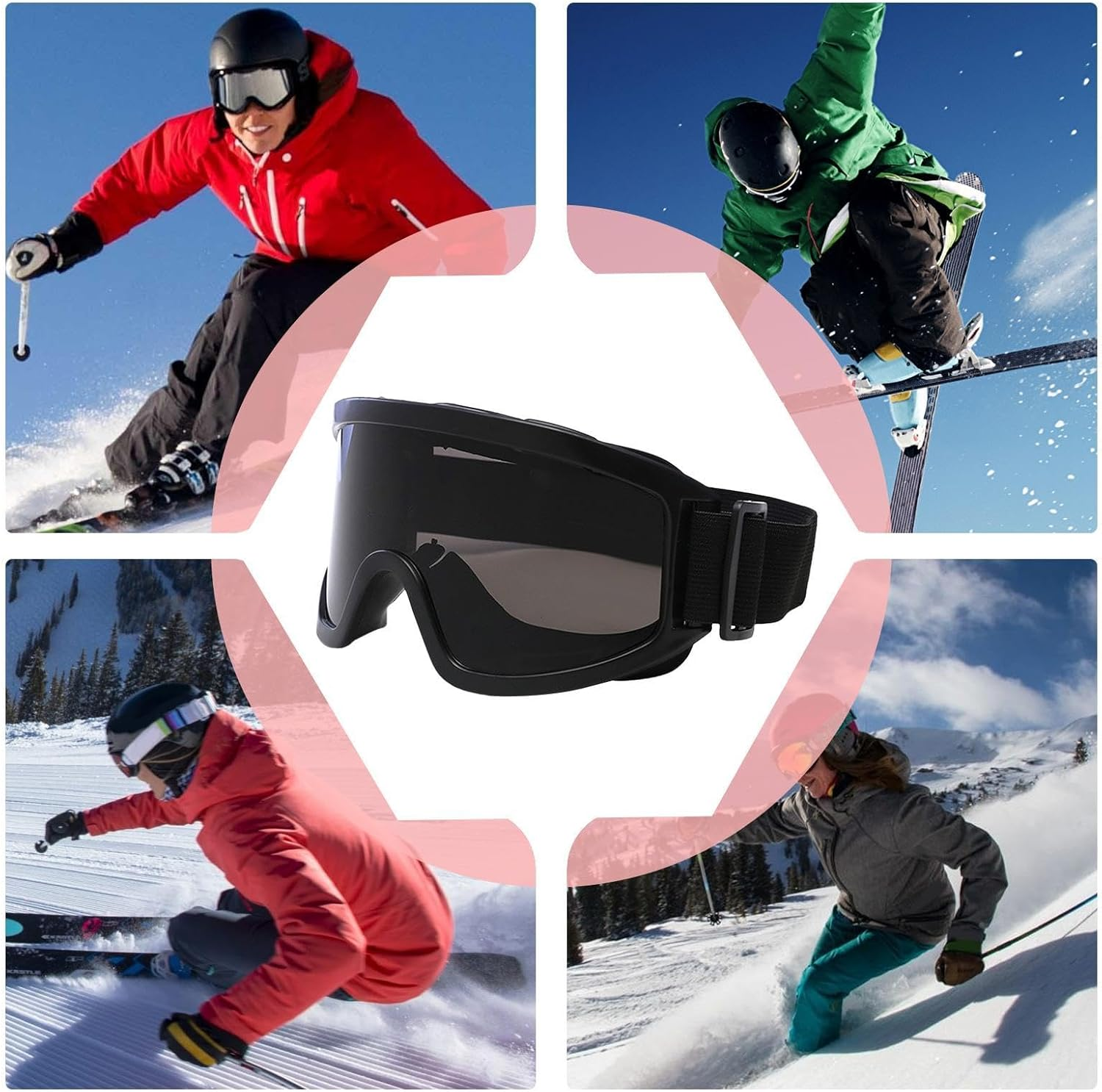 Snowboarding Goggles - Motorcycle Goggles | Ski and Snowboard Goggles for Men Women, anti Fog UV Protection Glasses for Running, Cycling - Color Film image number 6