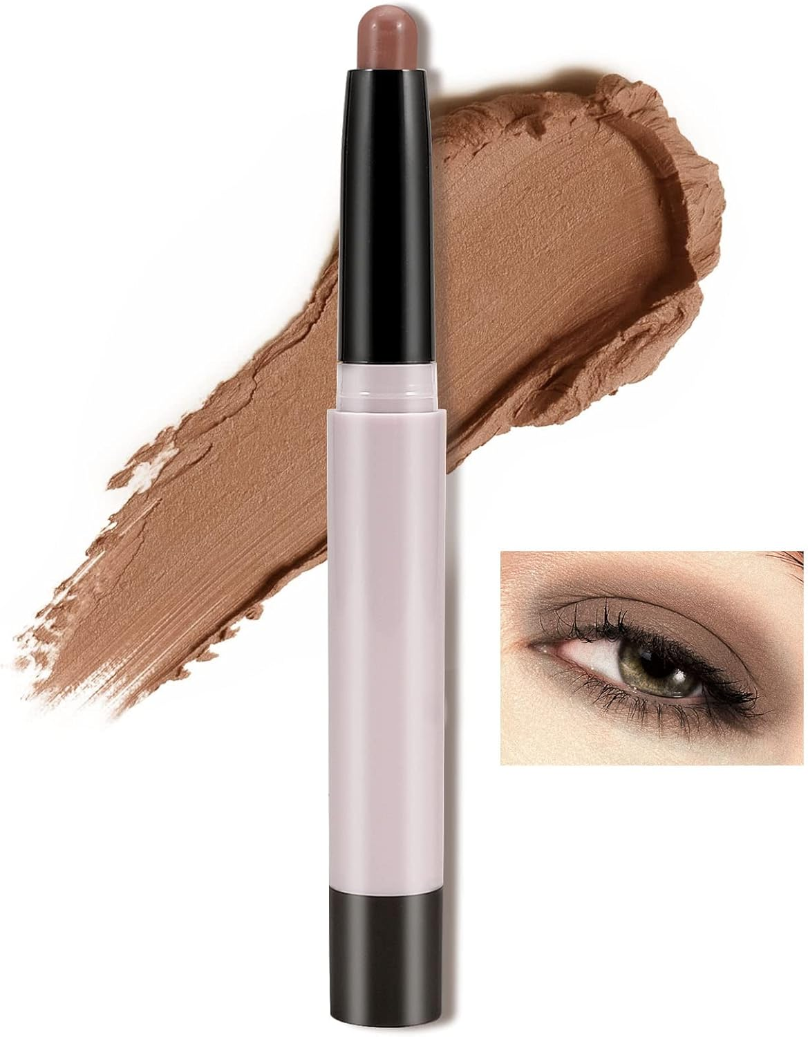 Boobeen Matte Eyeshadow Stick, Waterproof Eye Shadow Pencil Creamy, Long Lasting Eyeshadow Makeup, Rich Color for Dimensional Eye Makeup