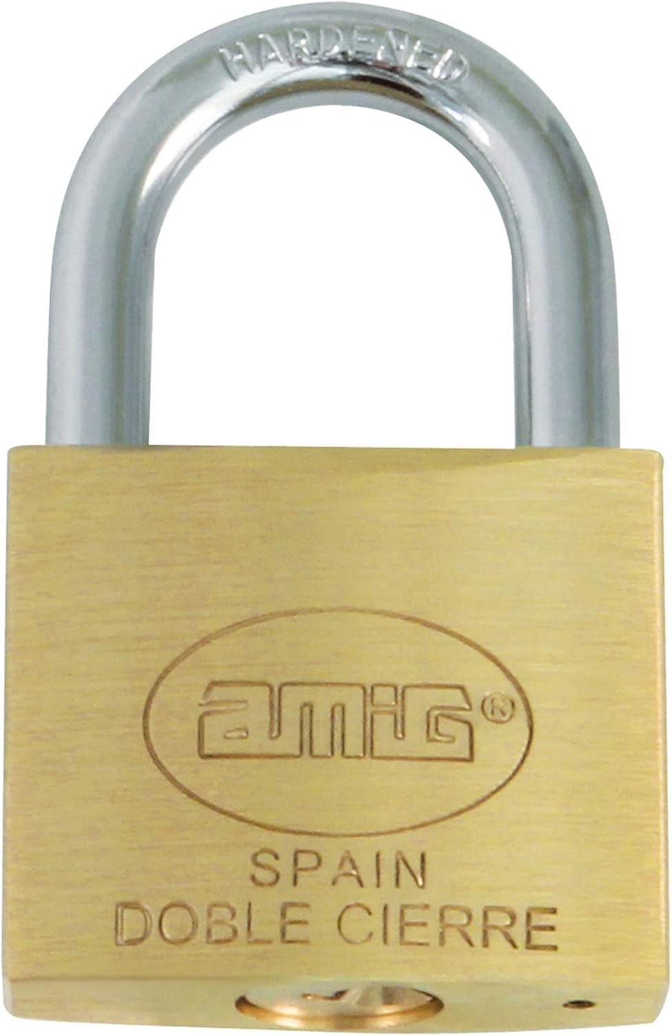 Amig - Security Padlock | Includes 2 Keys | Brass Body with Treated Steel Shackle | Ideal for Gym Lockers, Workshop Doors, Garages | Double Locking Mechanism | Width: 45 Mm image number 1