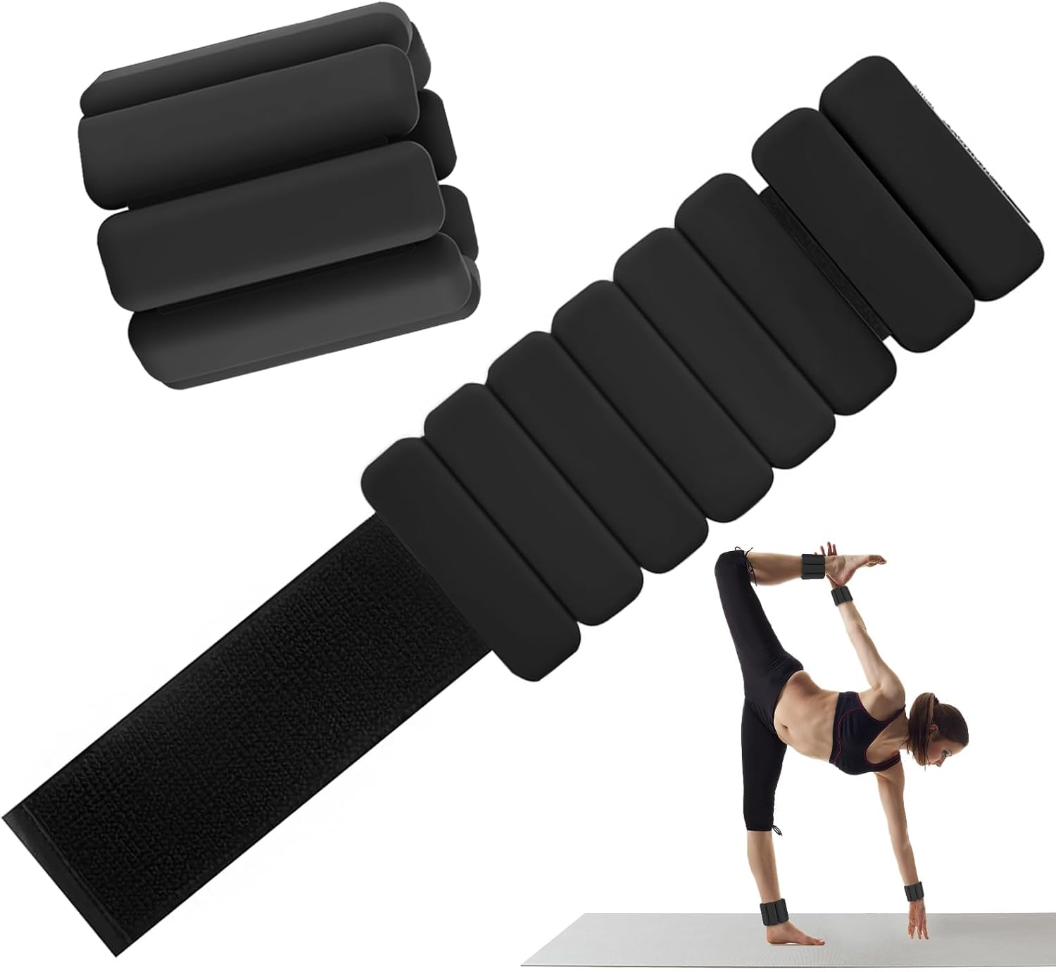 Wrist Weights for Women, Adjustable Wearable Wrist and Ankle Weights Set of 2, Silicone Wristlet Bracelet Wraps for Weighted Exercise, Walking, Yoga, Dance, Pilates, Aerobics