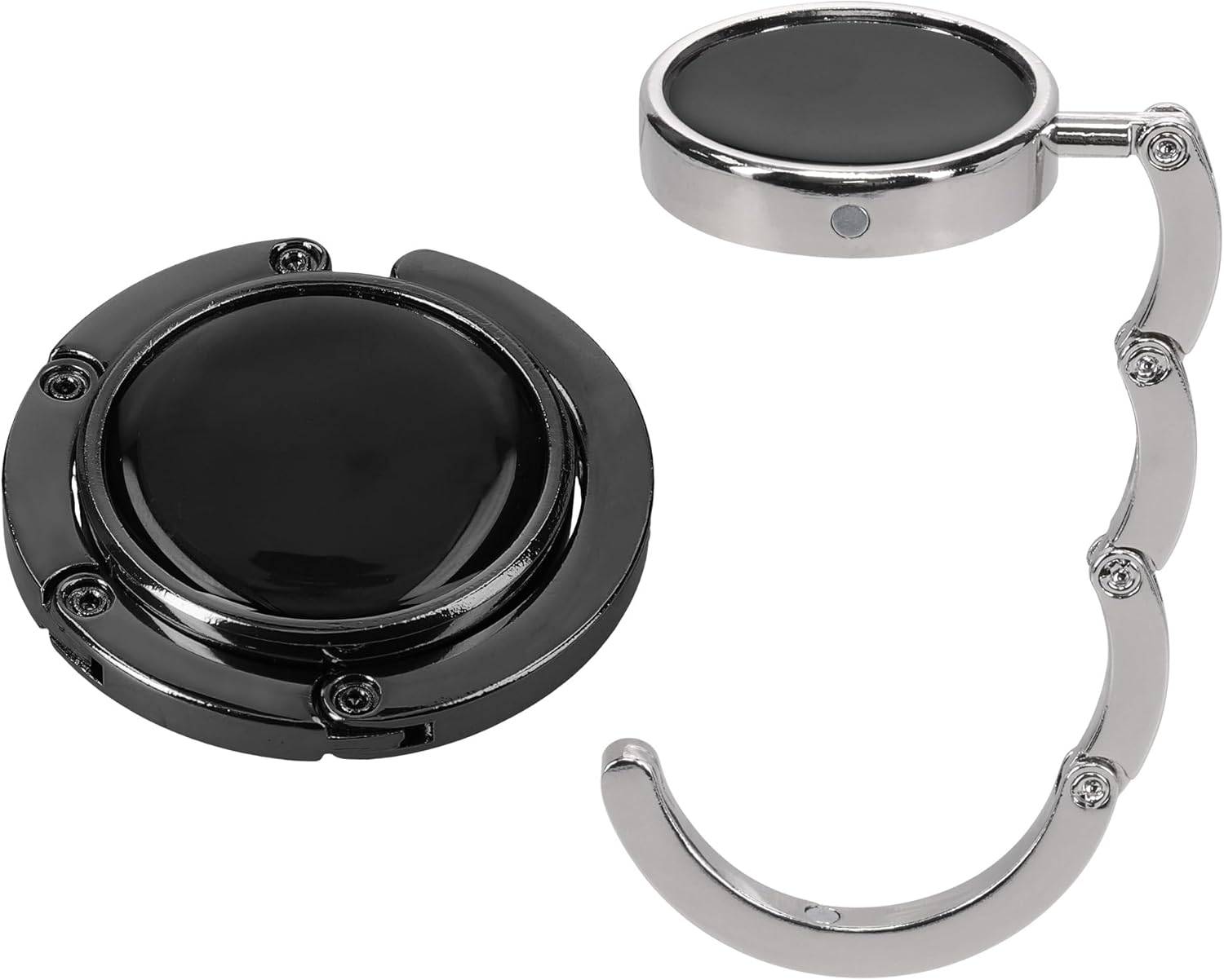 Kwmobile Handbag Hooks for Tables - Set of 2 Folding Purse Hook Hangers - Portable Table Bag Holders for Restaurant Bar - Silver, Gold