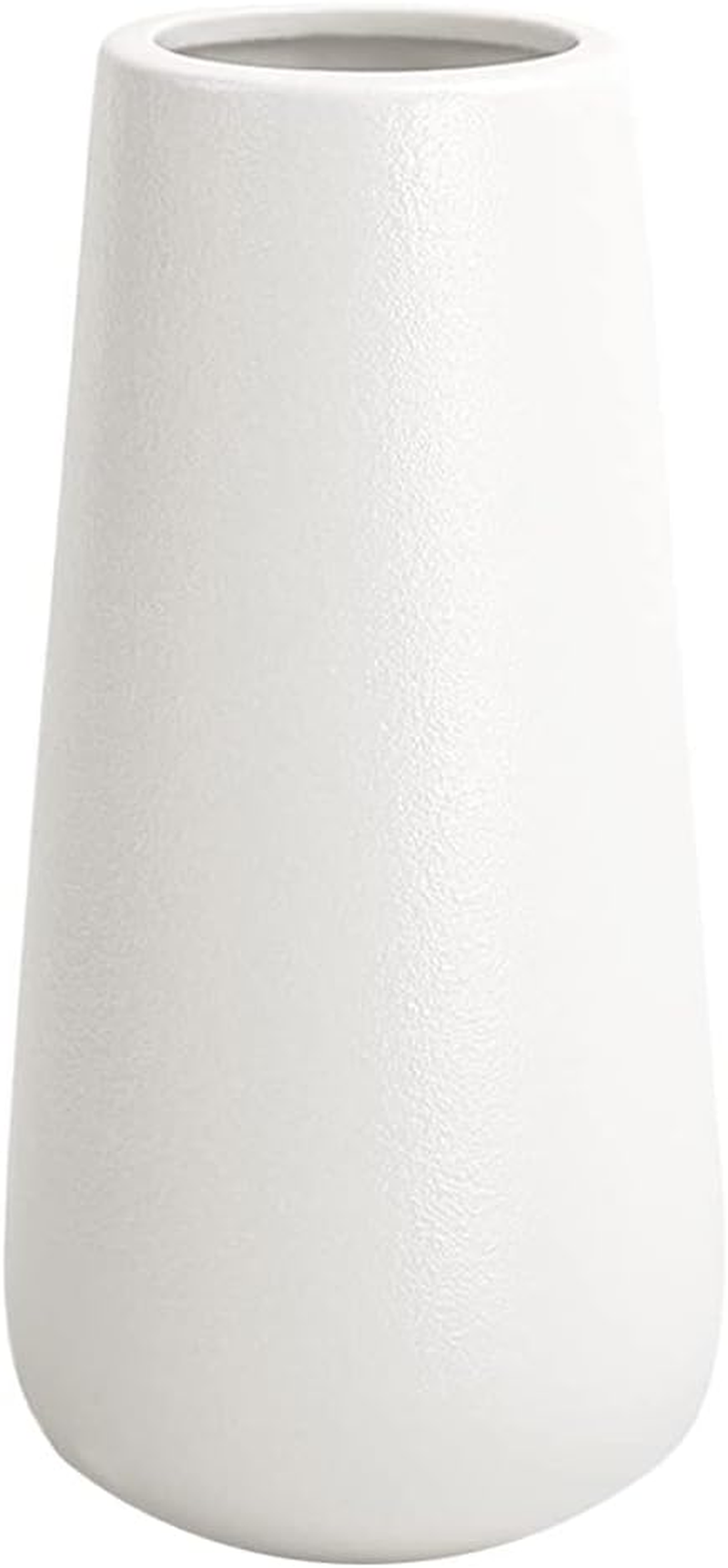 28 CM Tall Matt White Ceramic Vase for Flowers & Pampas Grass, Classic Rustic Style Decorative Vases for Home Decor Table Centerpieces
