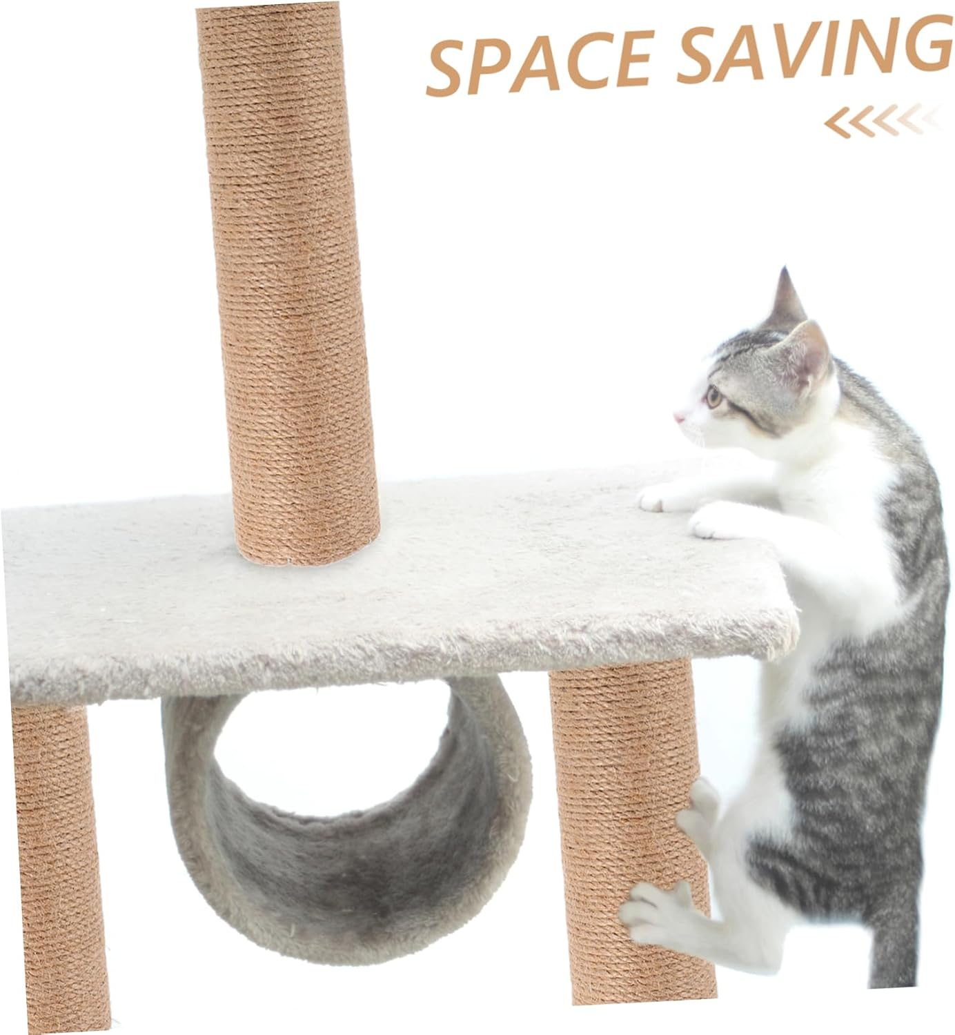 Generic Cat Scratching Post Replacement Natural Jute Pole with Stable Stand Durable Cat Climbing Frame Accessory for Indoor Cats