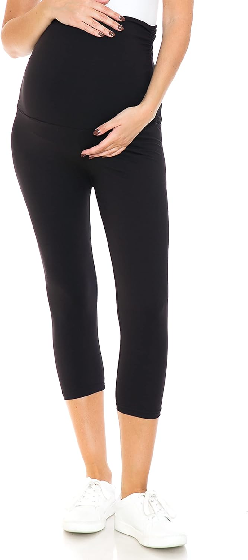 Leggings Depot Women'S Maternity Leggings over the Belly Pregnancy Casual Yoga Tights