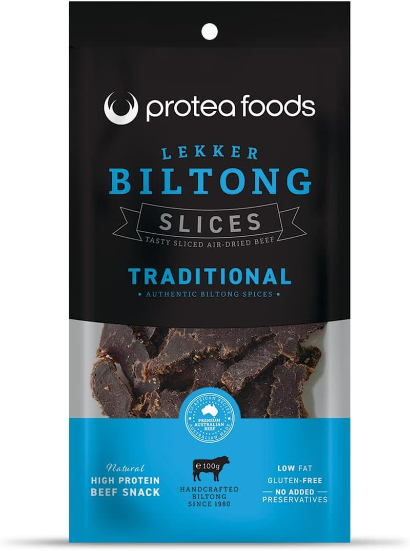 Protea Foods Traditional Lekker Biltong Slices - 1 X 100G Bag image number 1