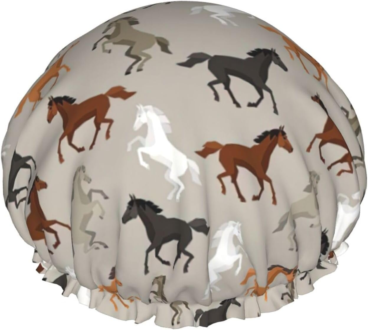 WURTON Cute Horse Print Women Soft Lightweight Shower Cap Shower Capbathing Hat for Long Hair, Breathable - Cute Dog Paw image number 6