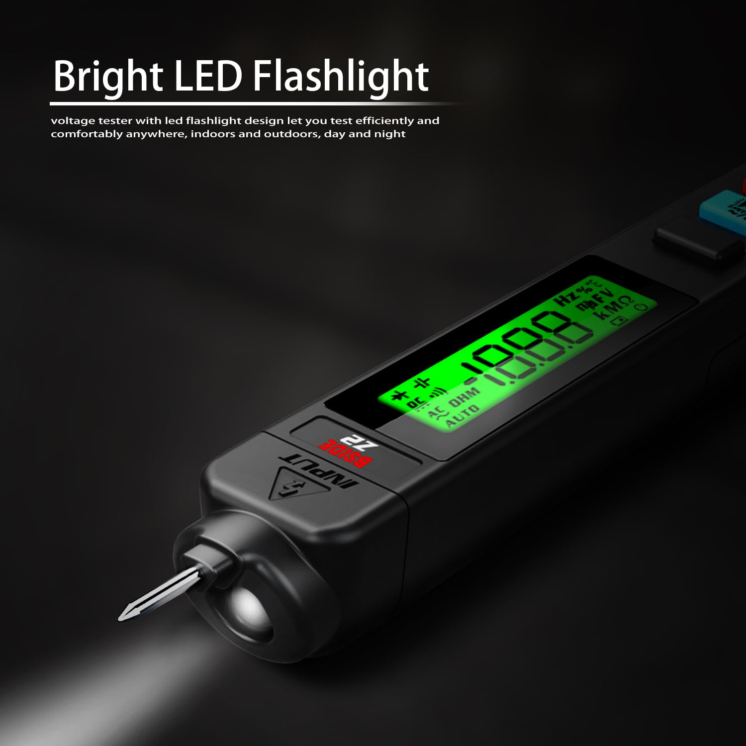 BSIDE Voltage Tester Non-Contact Voltage Detector Pen, Contact Measure AC Voltage, Pocket Electrical Live Wire Tester Breakpoint Finder with Flashlight image number 4